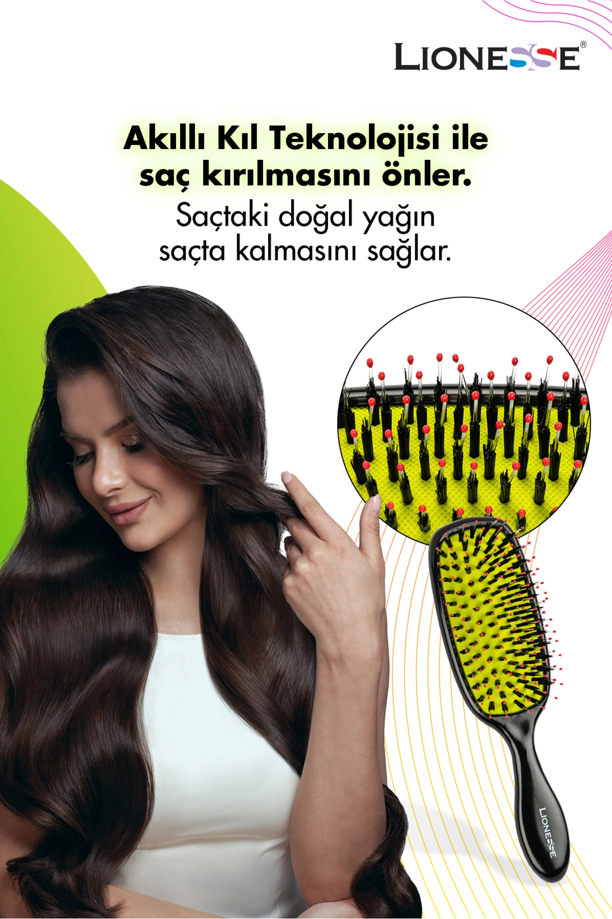 Elektriklenme Önleyici Saç Fırçası 8910 – Anti-statik Etkili, Yumuşak Tarama