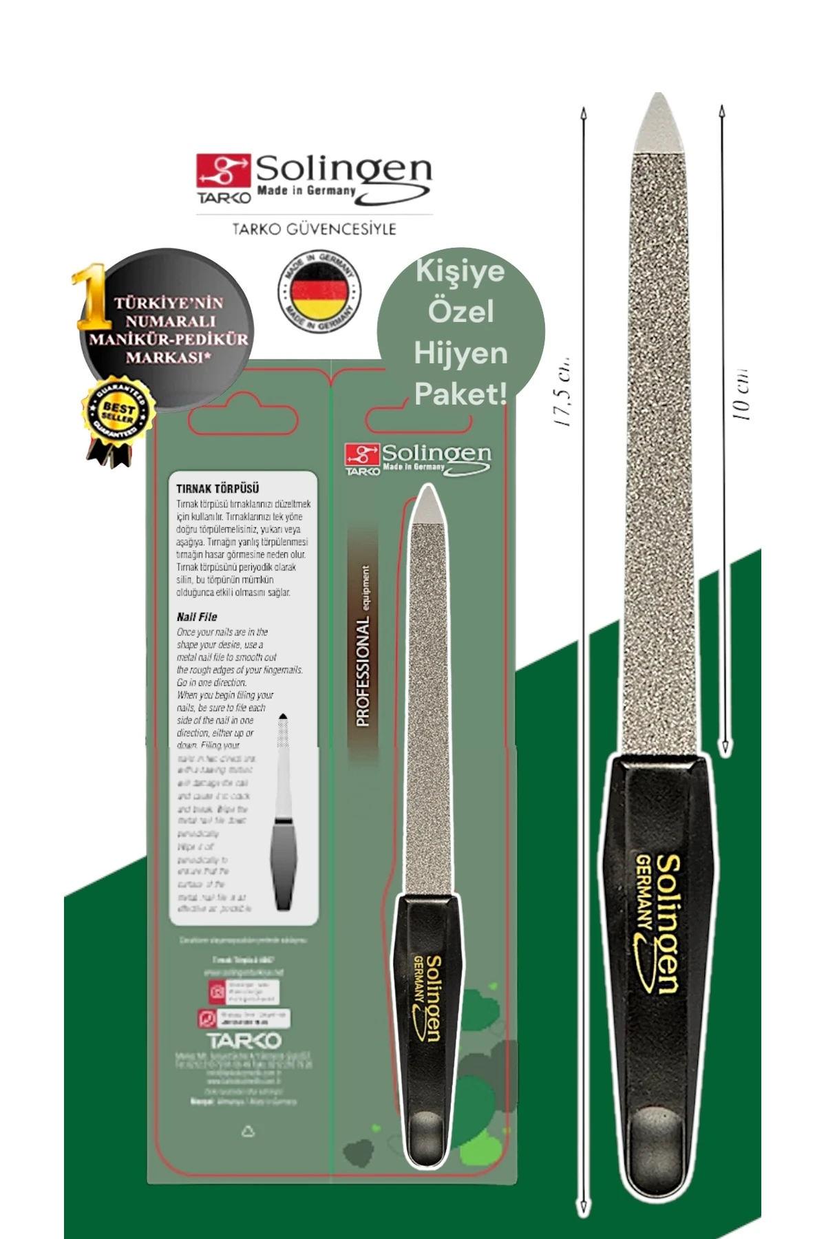 Solingen Profesyonel Tırnak Törpüsü Koz7 - Paslanmaz Çelik 17,5Cm (Hijyen Paket) main variant image