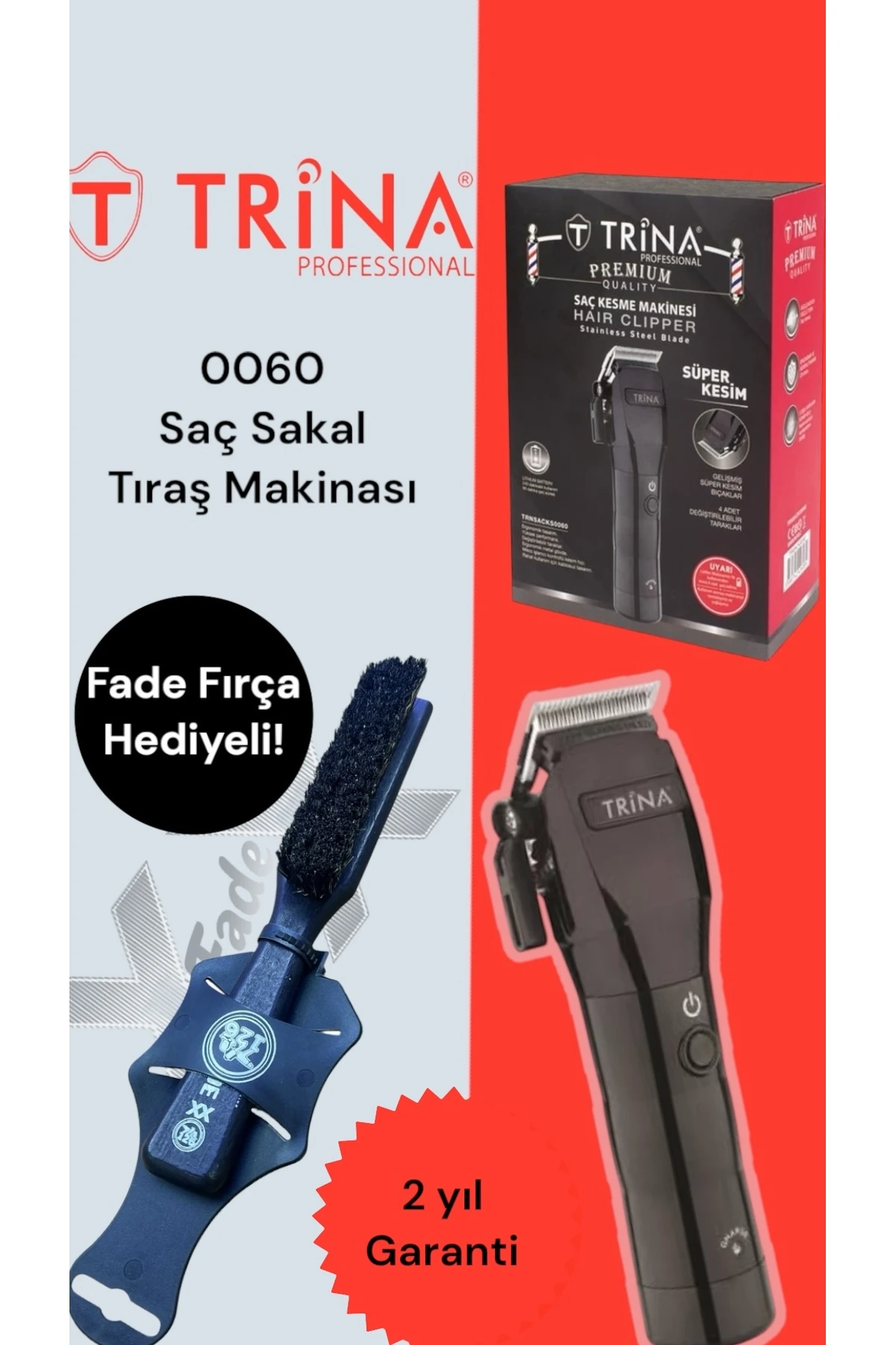0060 Saç Sakal Tıraş Makinası & Fade Fırça Dahil main variant image