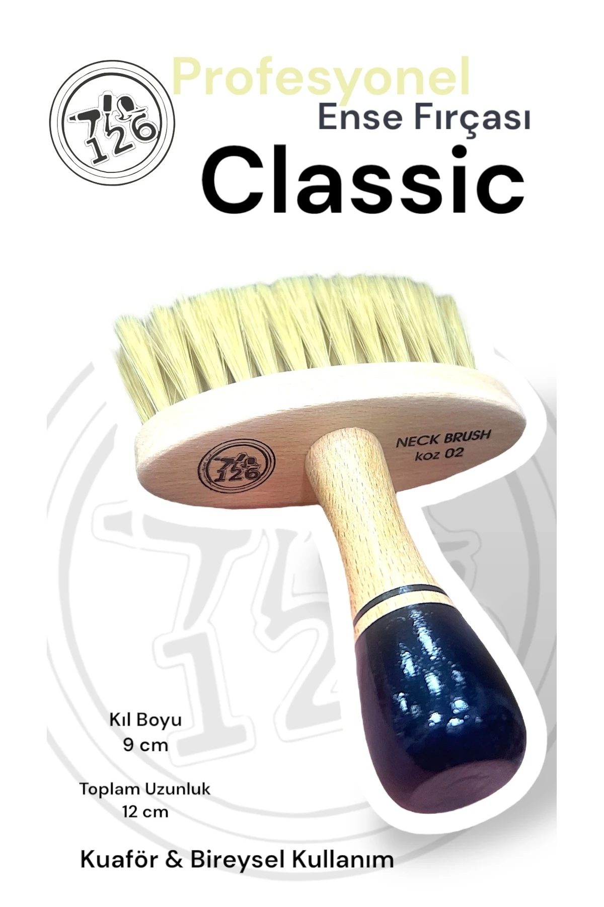126 Klasik Ense Temizleme Fırçası & Kıl Temizleme Fırçası (Neck Brush)