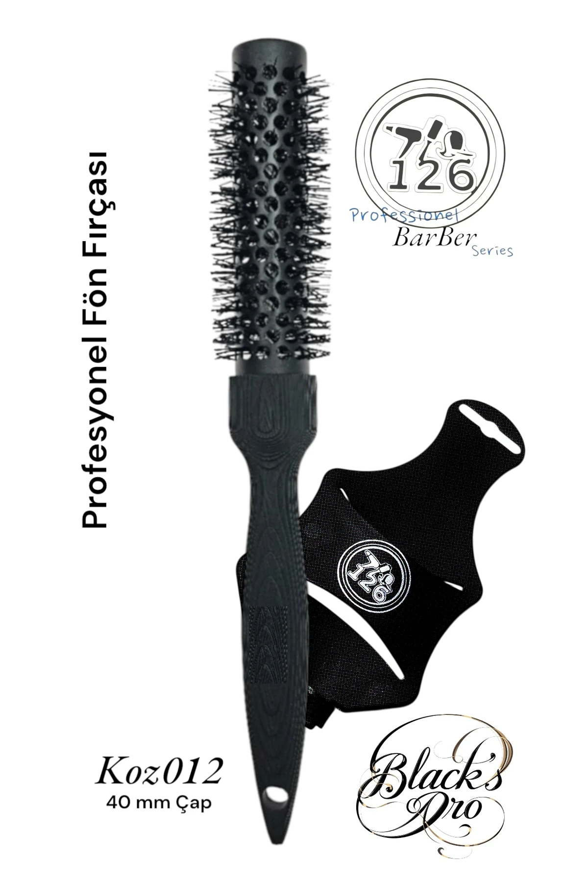 126 koz12 PROFESYONEL Fön Fırçası (40 mm Çap) BLACKSPRO main variant image