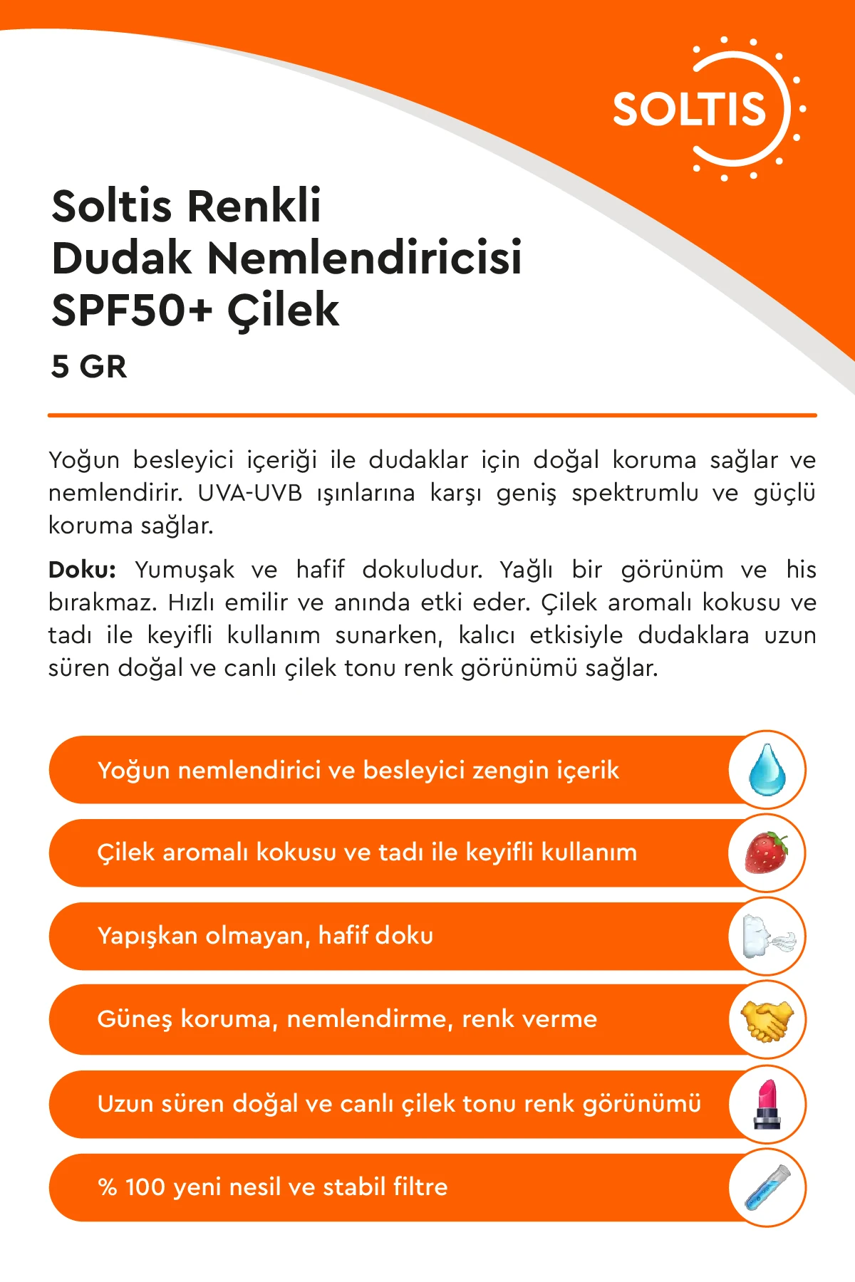 Soltis Dudak Nemlendiricisi SPF50+