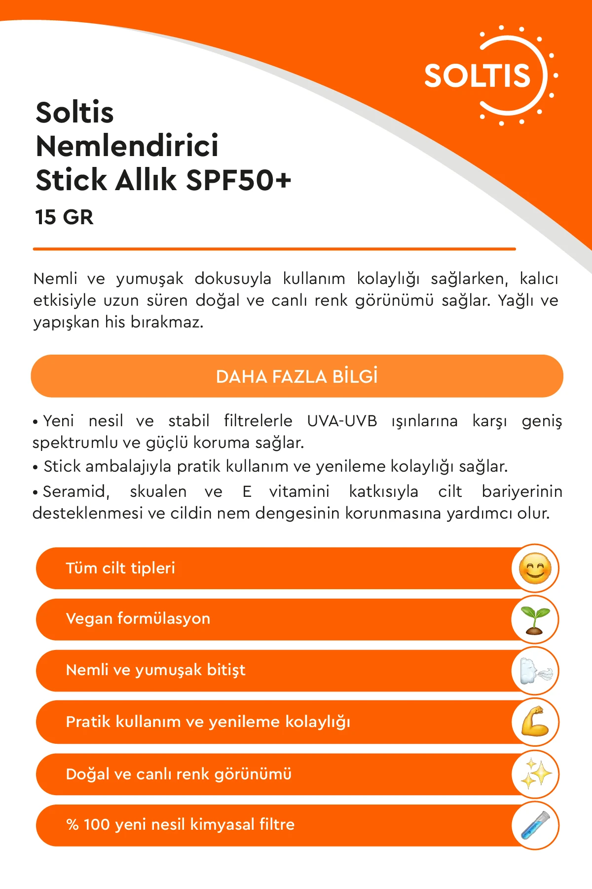 Soltis Nemlendirici Stick Allık SPF50+