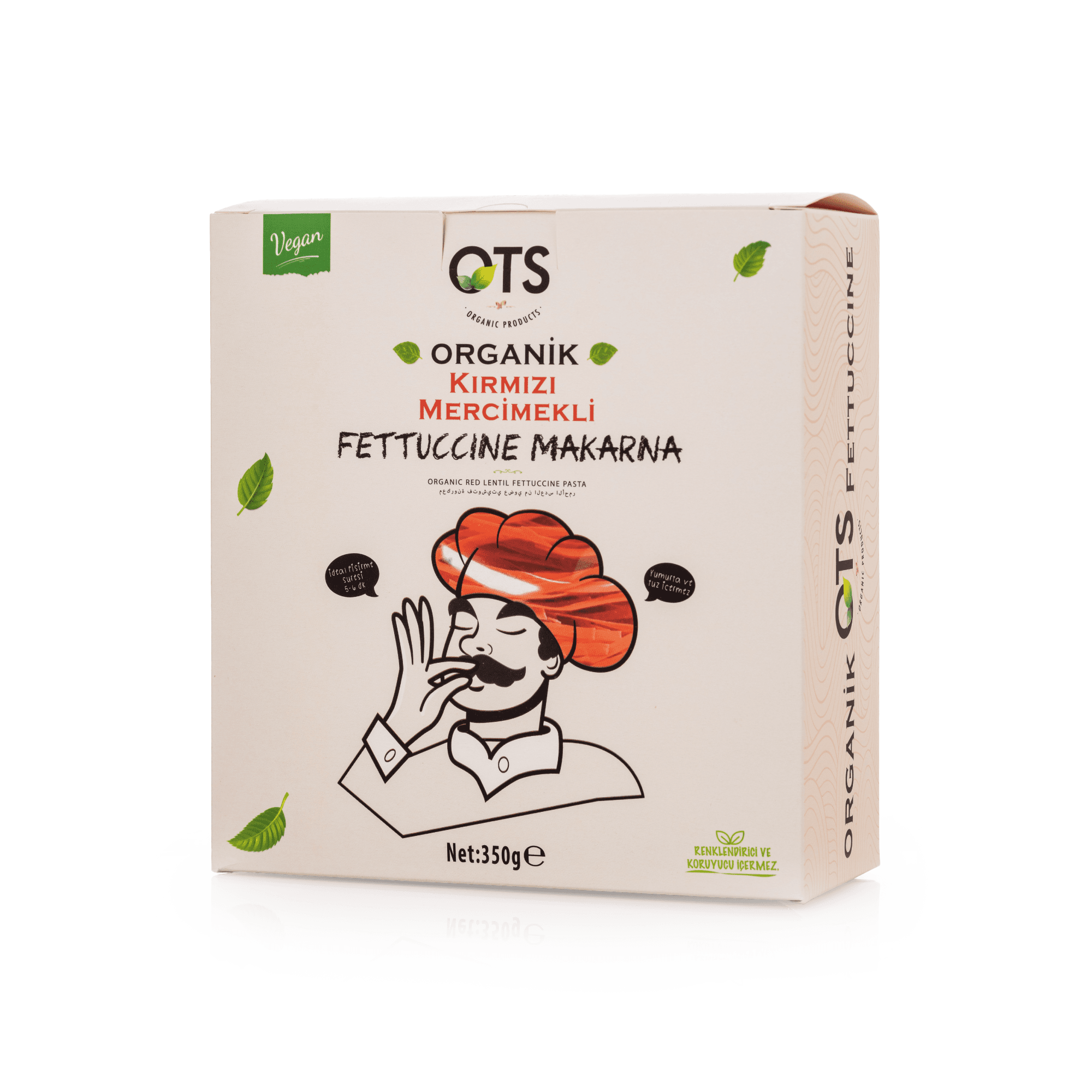 Organik Kırmızı Mercimekli Fettuccini