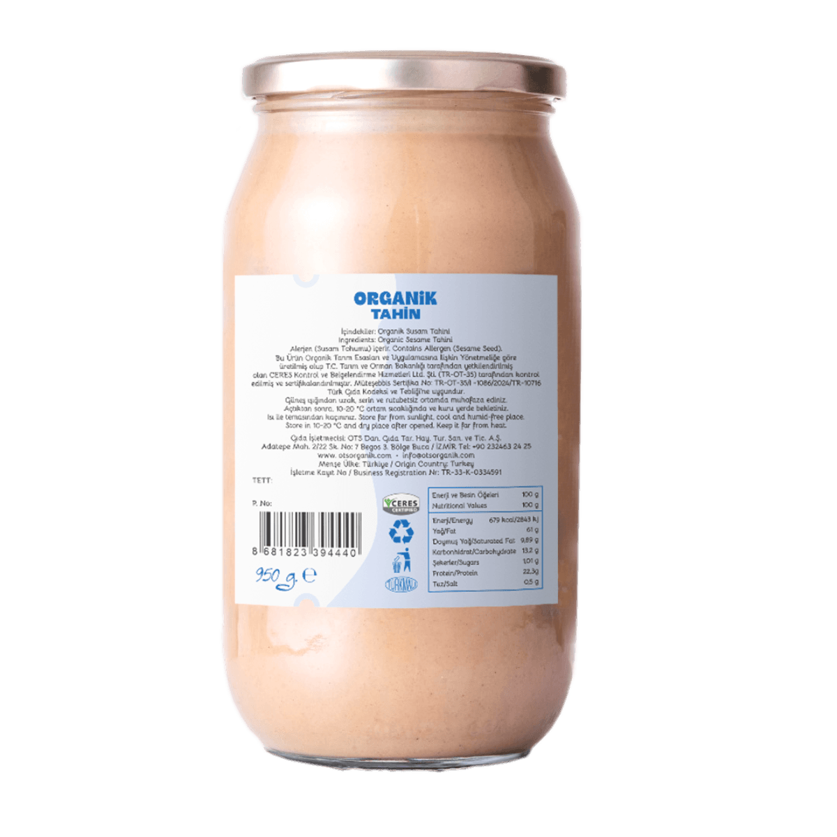 OTS Organic Tahini 950g 