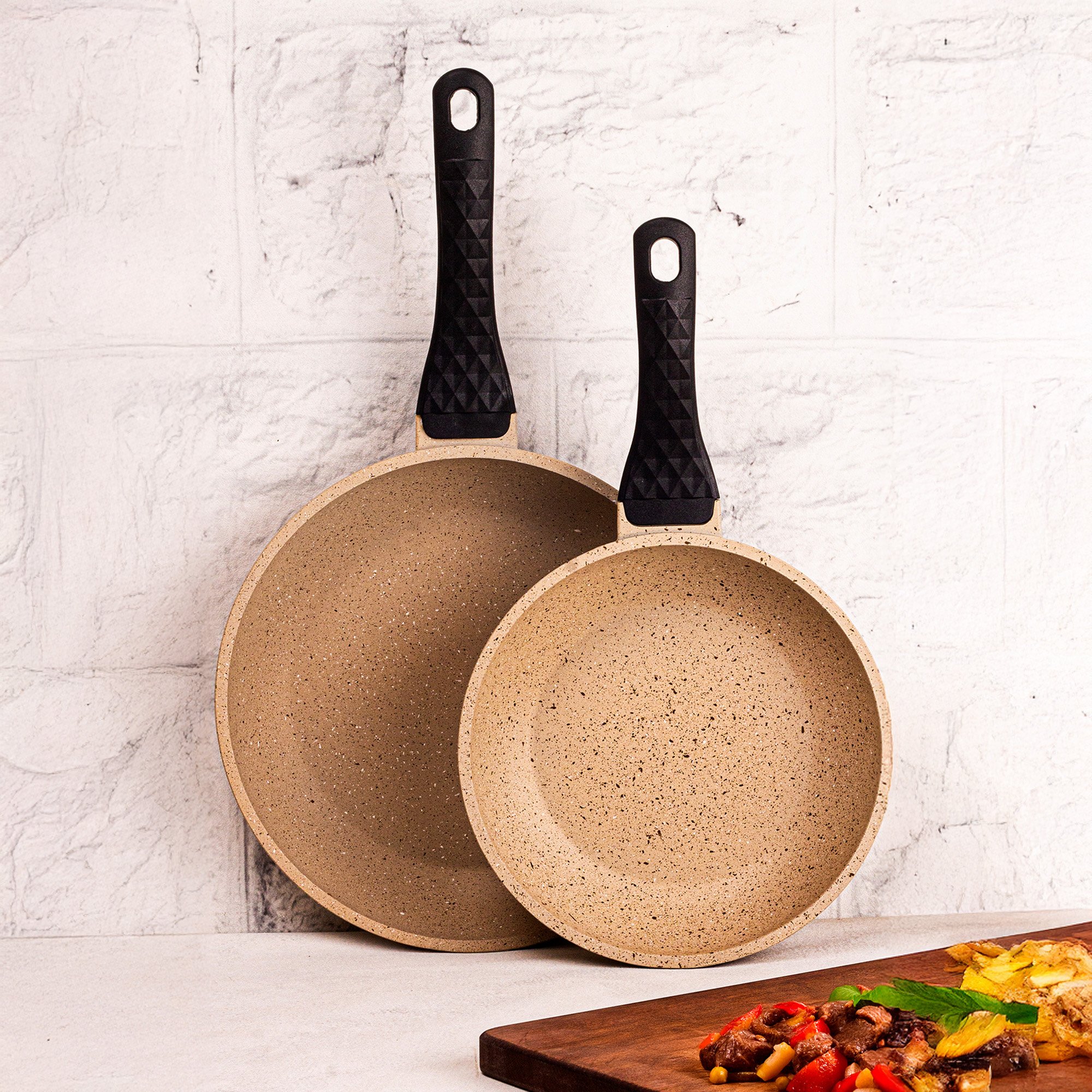 Best Chef - 2'li Döküm Tava Seti Vizon 20-24 cm