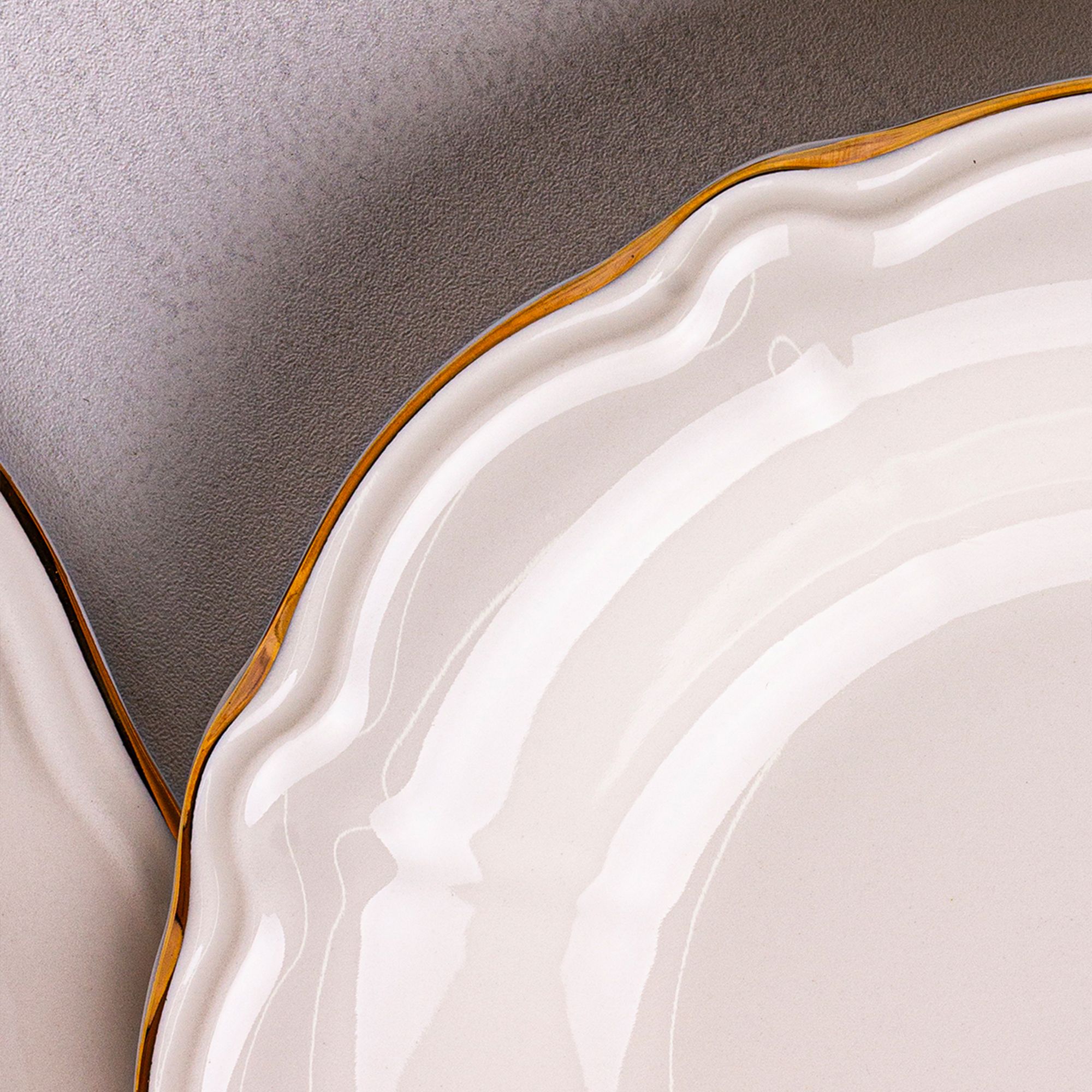 Eterna - 24 Parça 6 Kişilik Gold Porselen Yemek Takımı