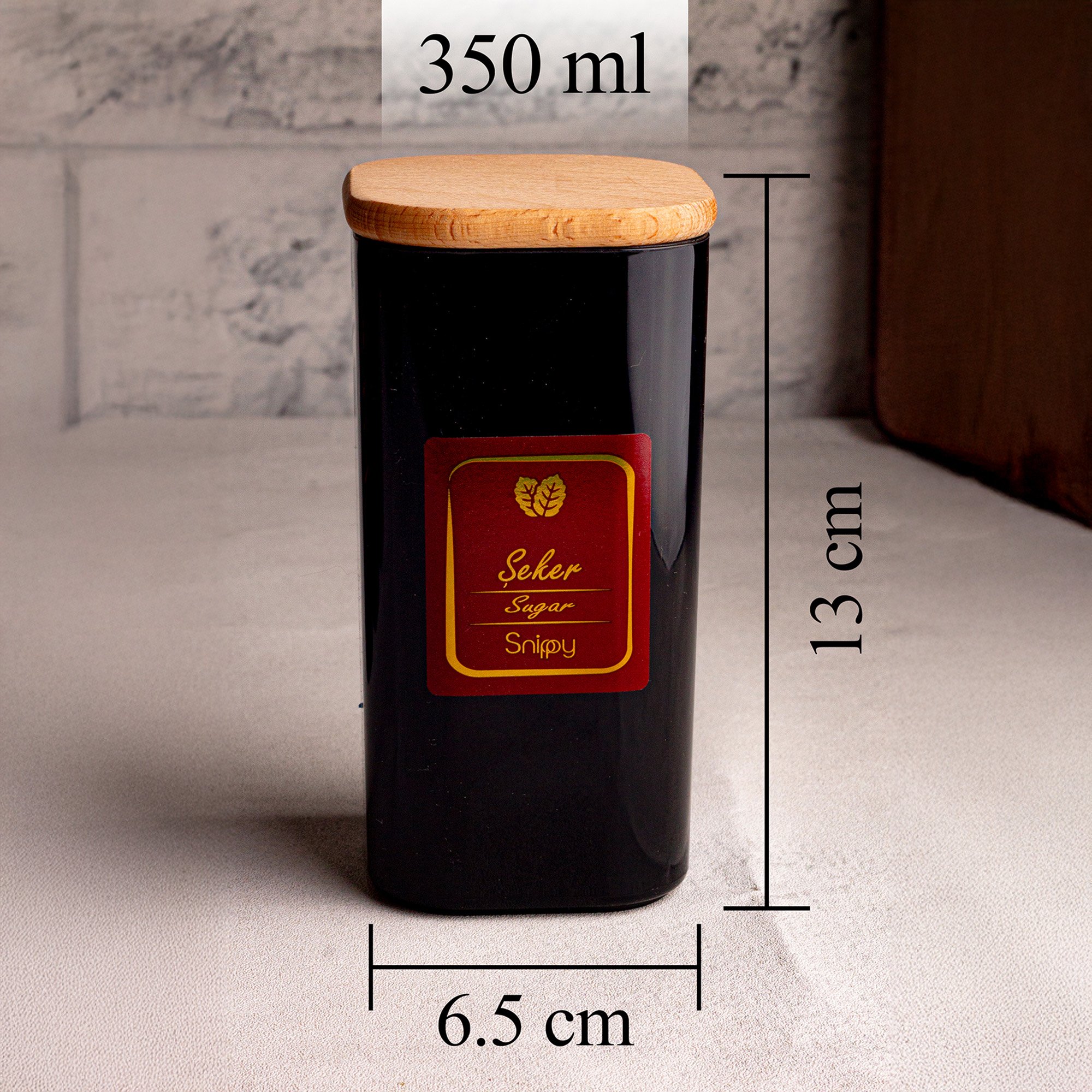 Boxy Siyah- 12'lı Etiketli Baharatlık Takımı 350 ml