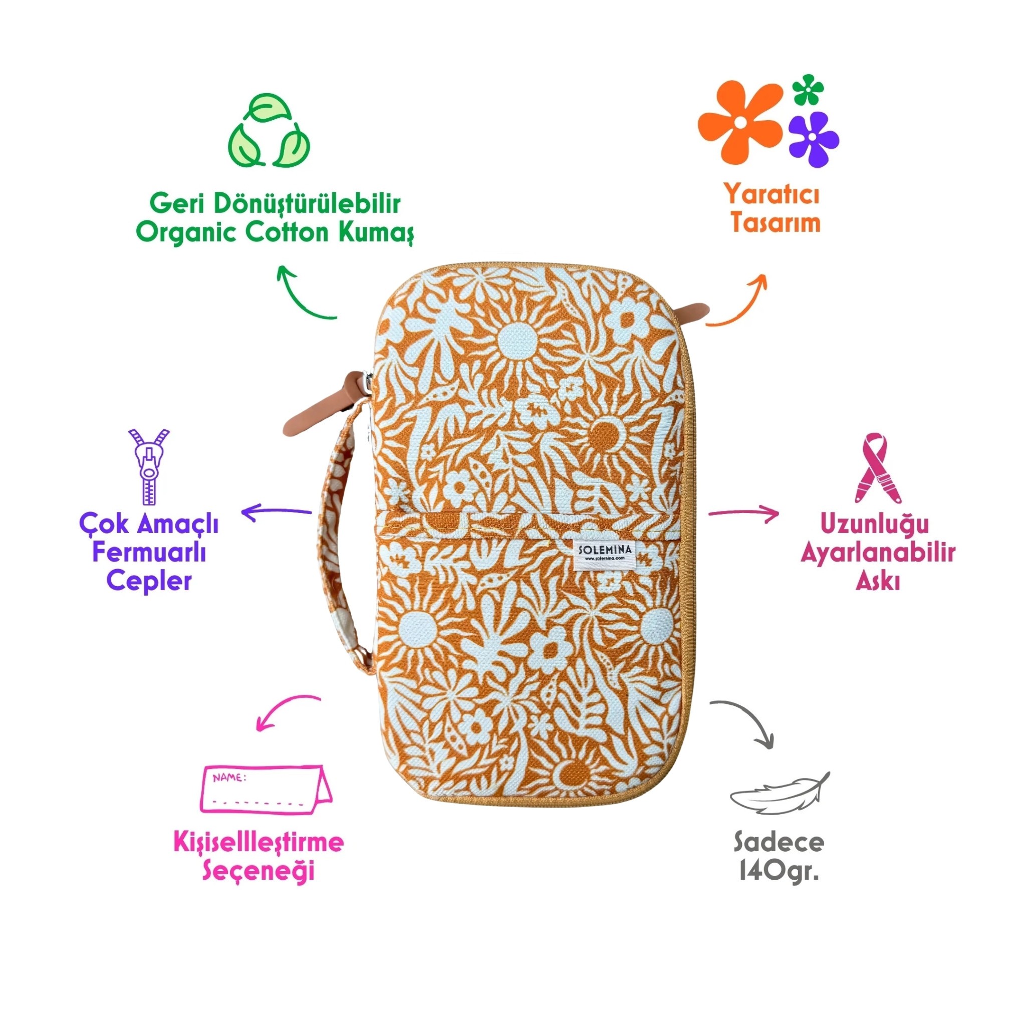 Organic Cotton Seyahat & Pasaport Çantası