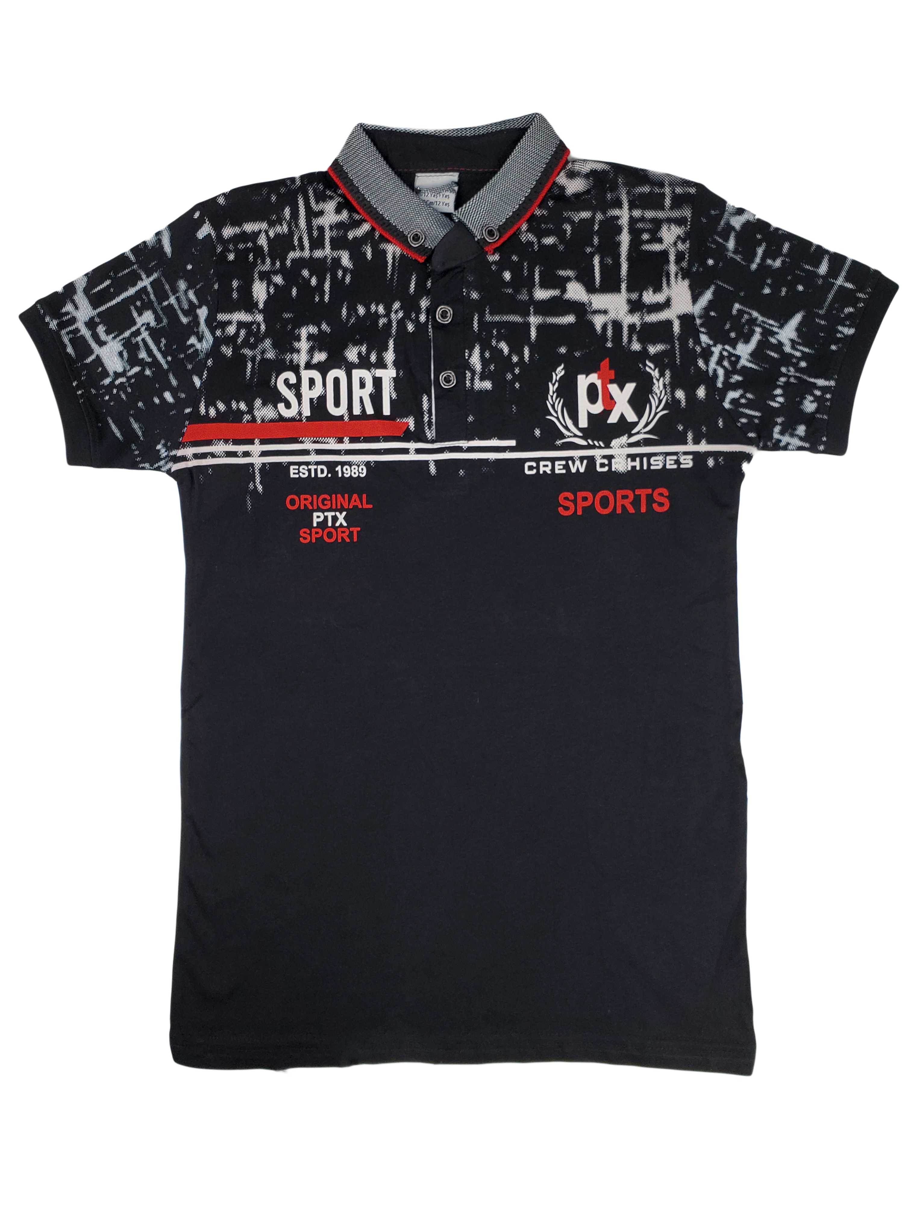 Erkek Çocuk Tişört 7-15 Yaş Polo Yaka T-Shirt Düğmeli Sport