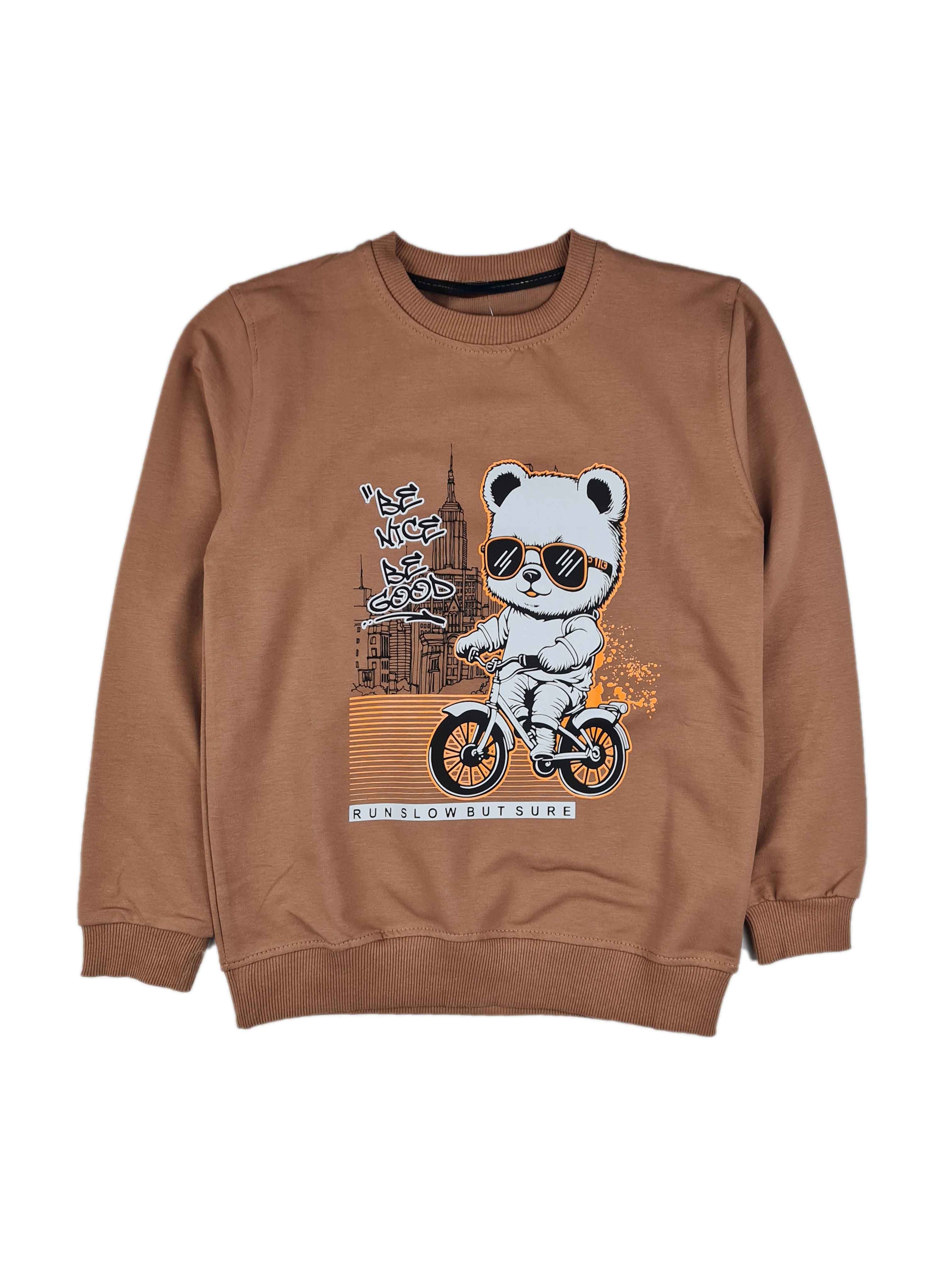 Erkek Çocuk Mevsimlik Sweatshirt 8-11 Yaş Gözlüklü Panda