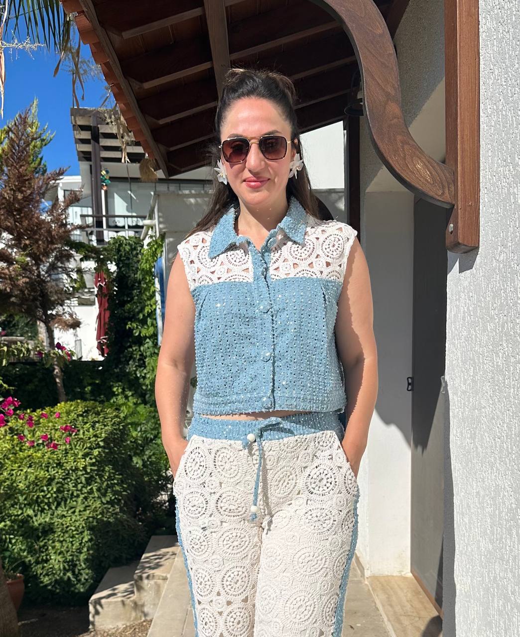 Premium Tasarım Örgü Jean Bluz