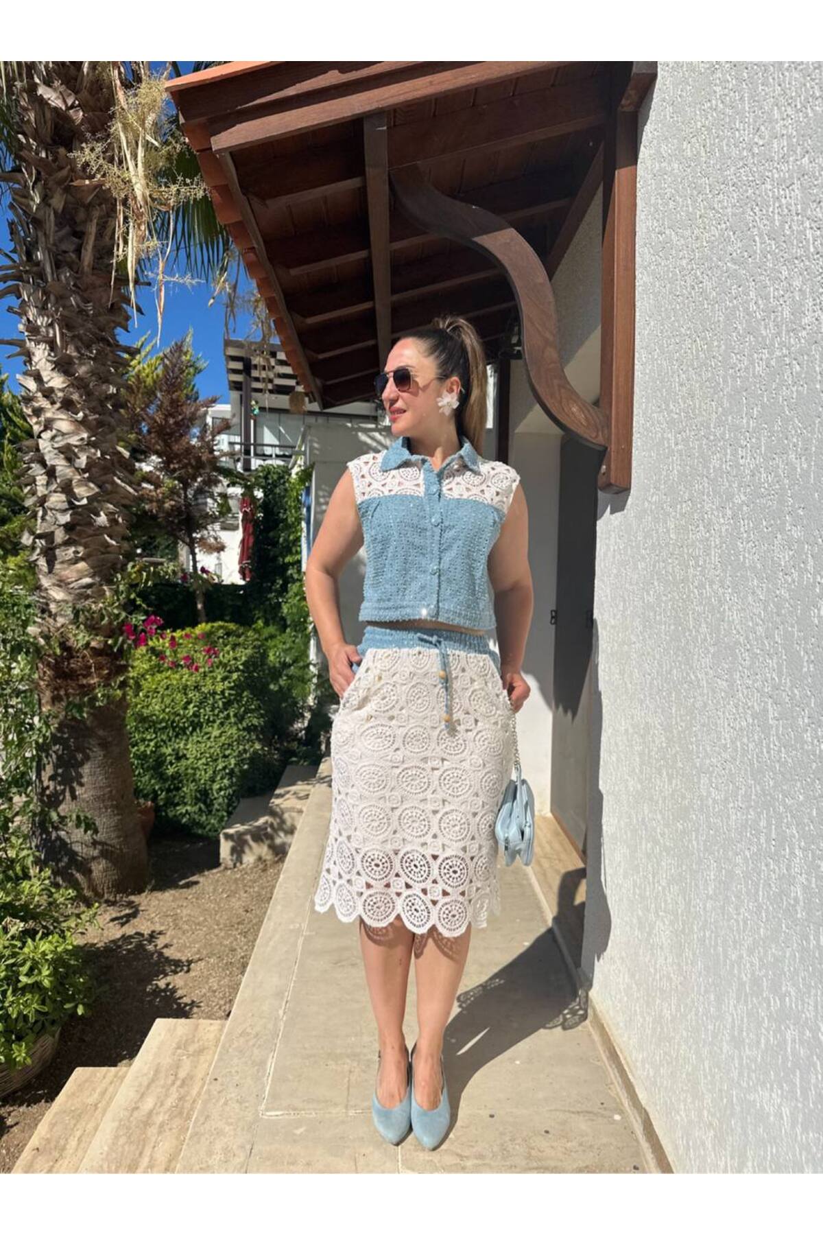 Premium Tasarım Örgü Jean Etek