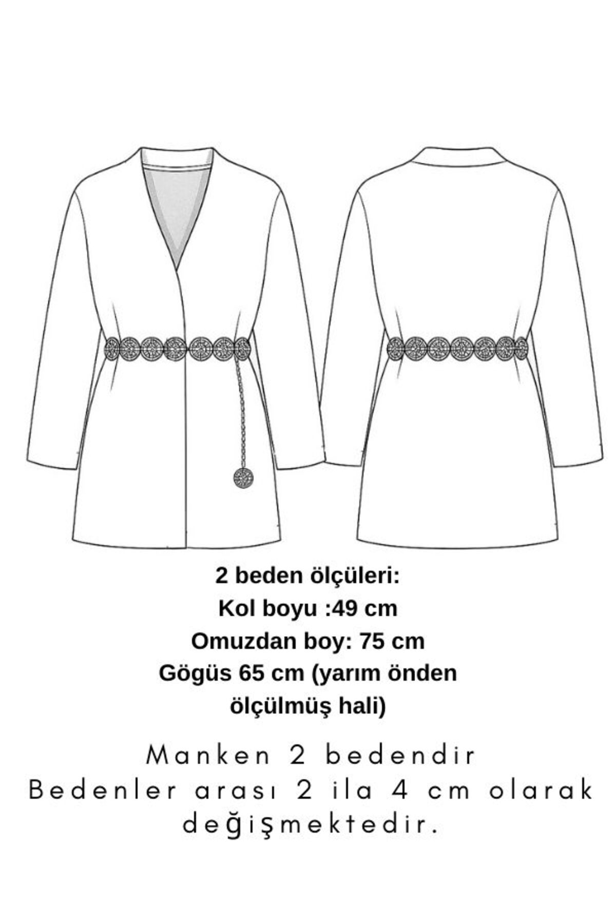 Premium Kaşmir Kemer Aksesuarlı Ceket