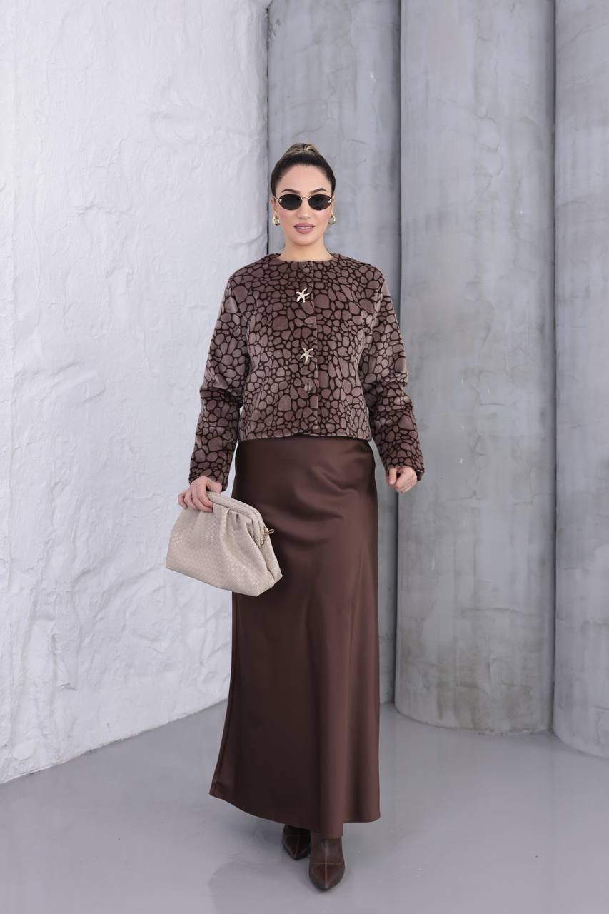 Tay Tüyü Yıldız Düğmeli Kısa Ceket