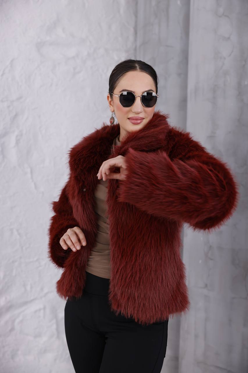 Premium Kalite Astarlı Kürk - Bordo