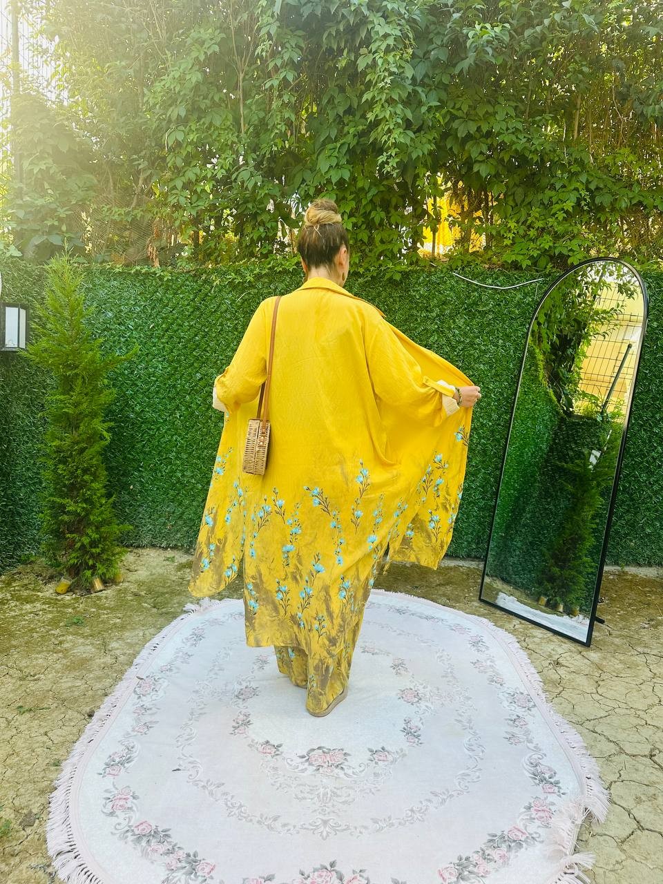 Etek Çıtır Çiçek Desenli Tunic Pantolon İkili Takım