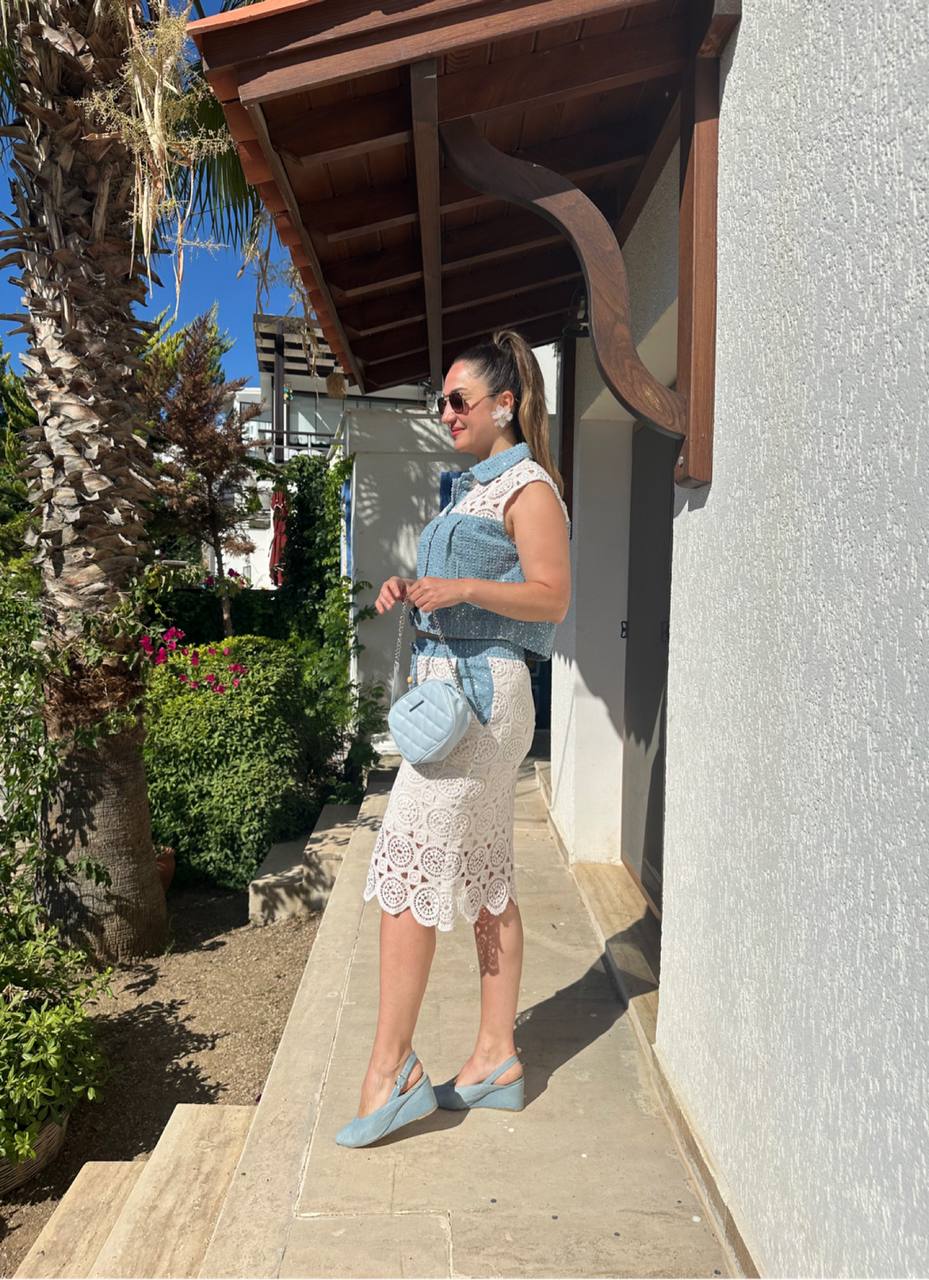 Premium Tasarım Örgü Jean Bluz