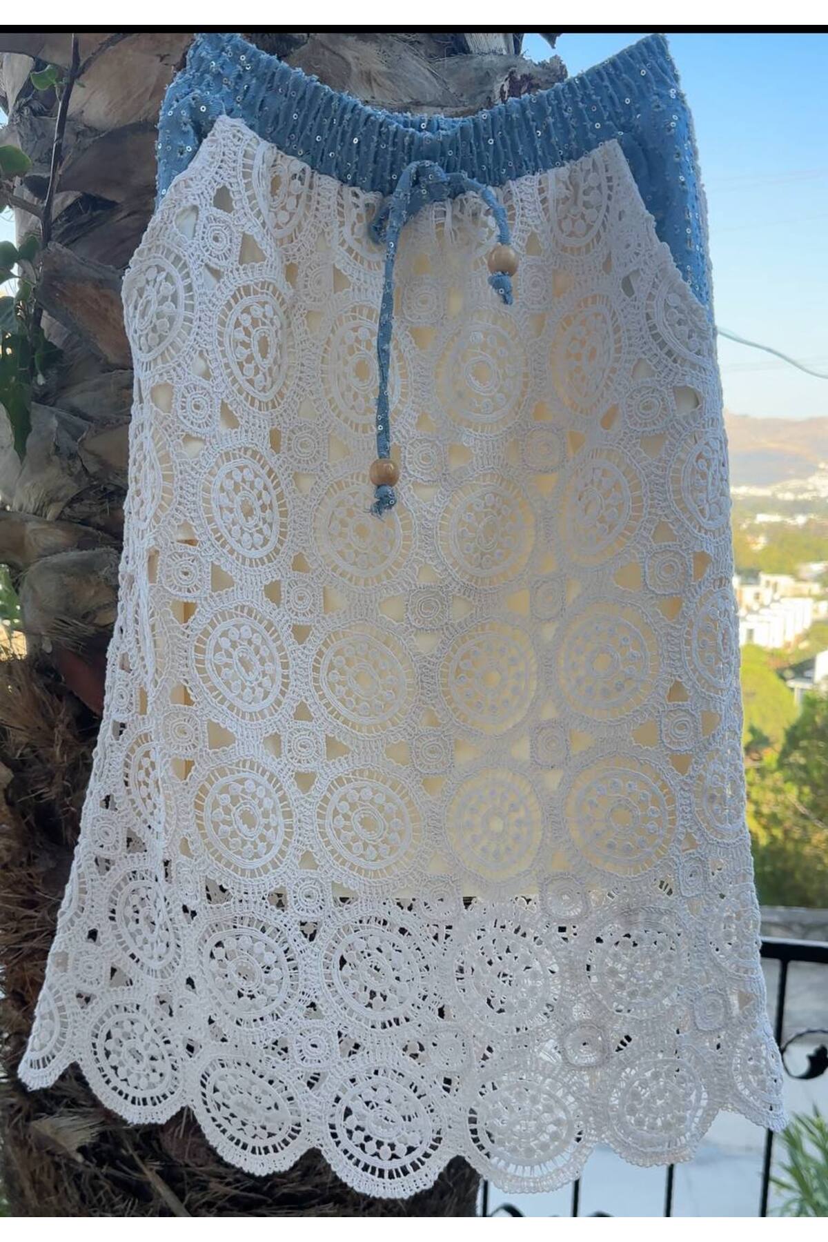 Premium Tasarım Örgü Jean Etek