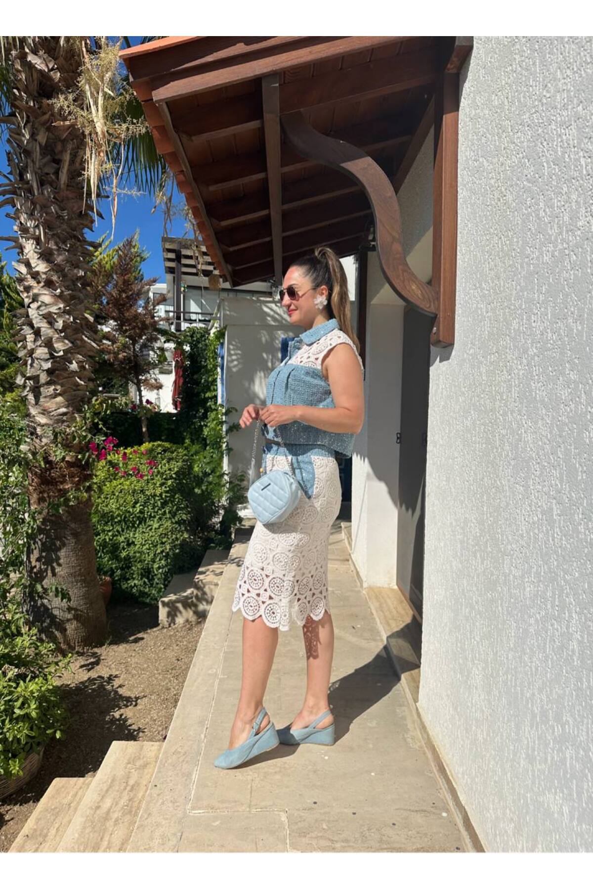 Premium Tasarım Örgü Jean Etek