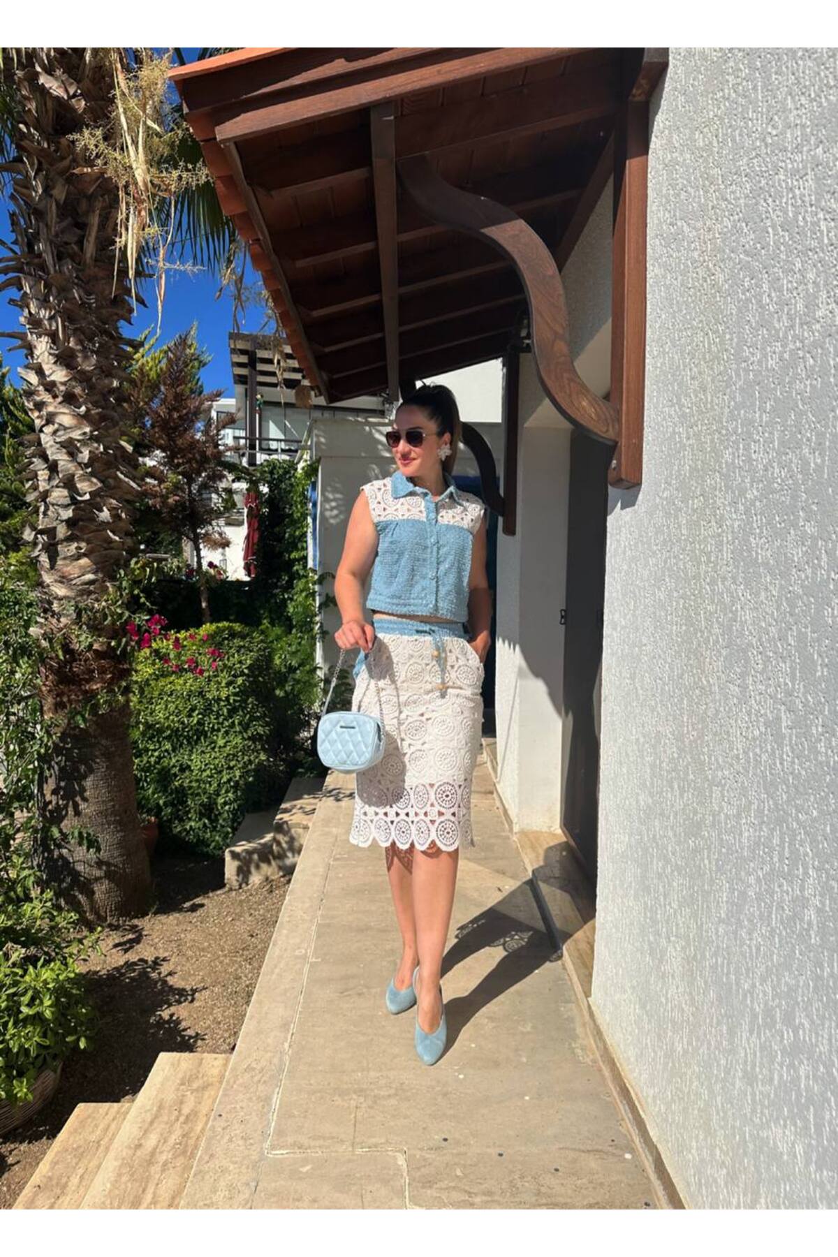 Premium Tasarım Örgü Jean Etek