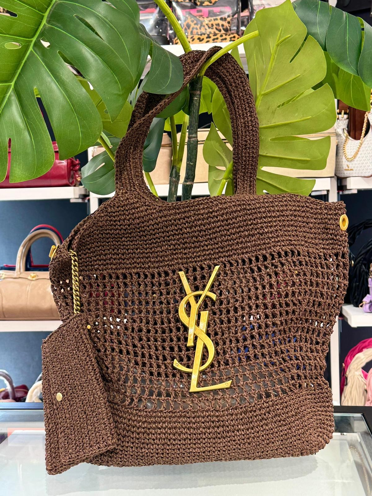 YSL El  Örgüsü Hasır Çanta