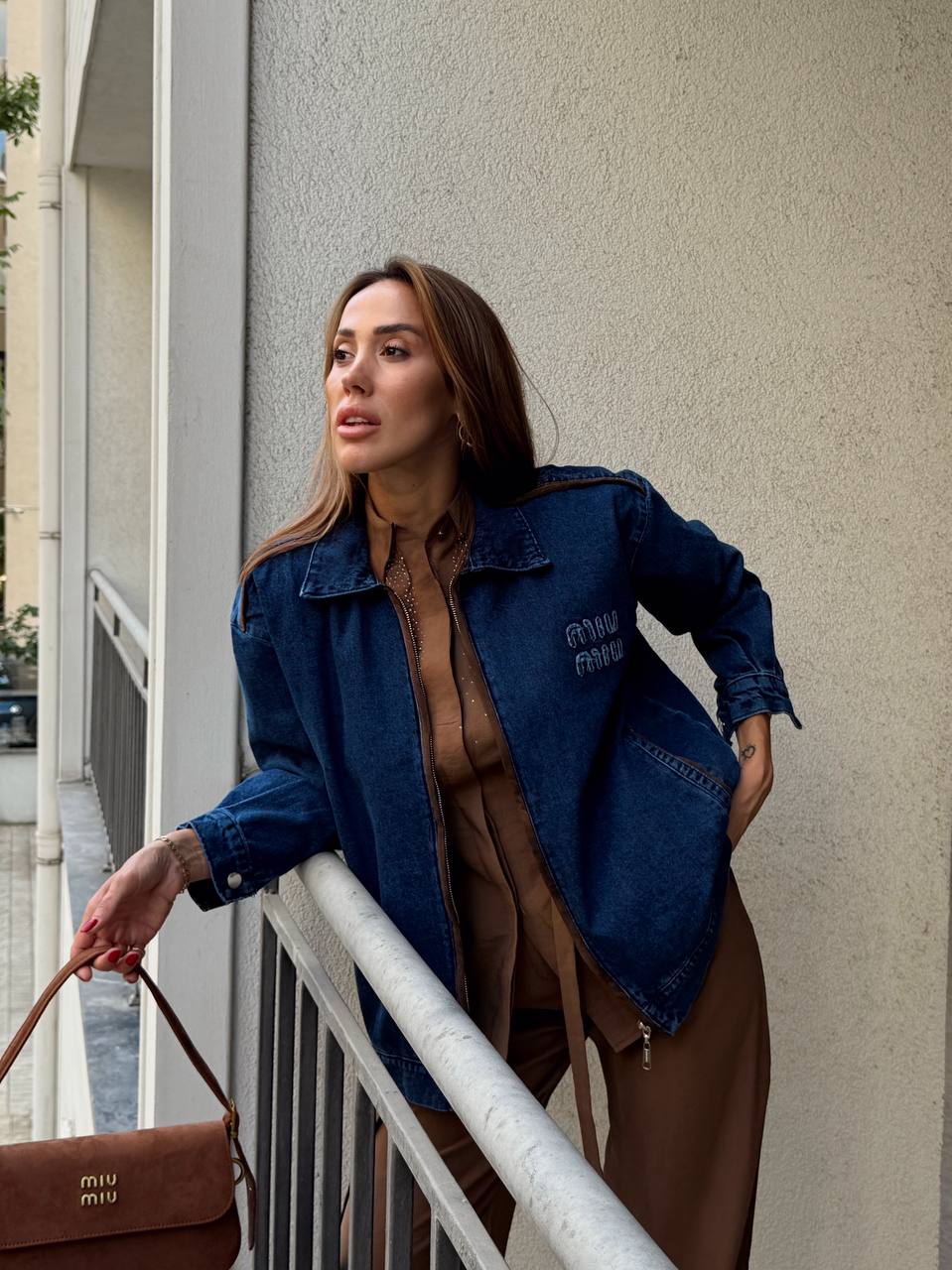 MİU MİU HOODİE DENİM JACKET