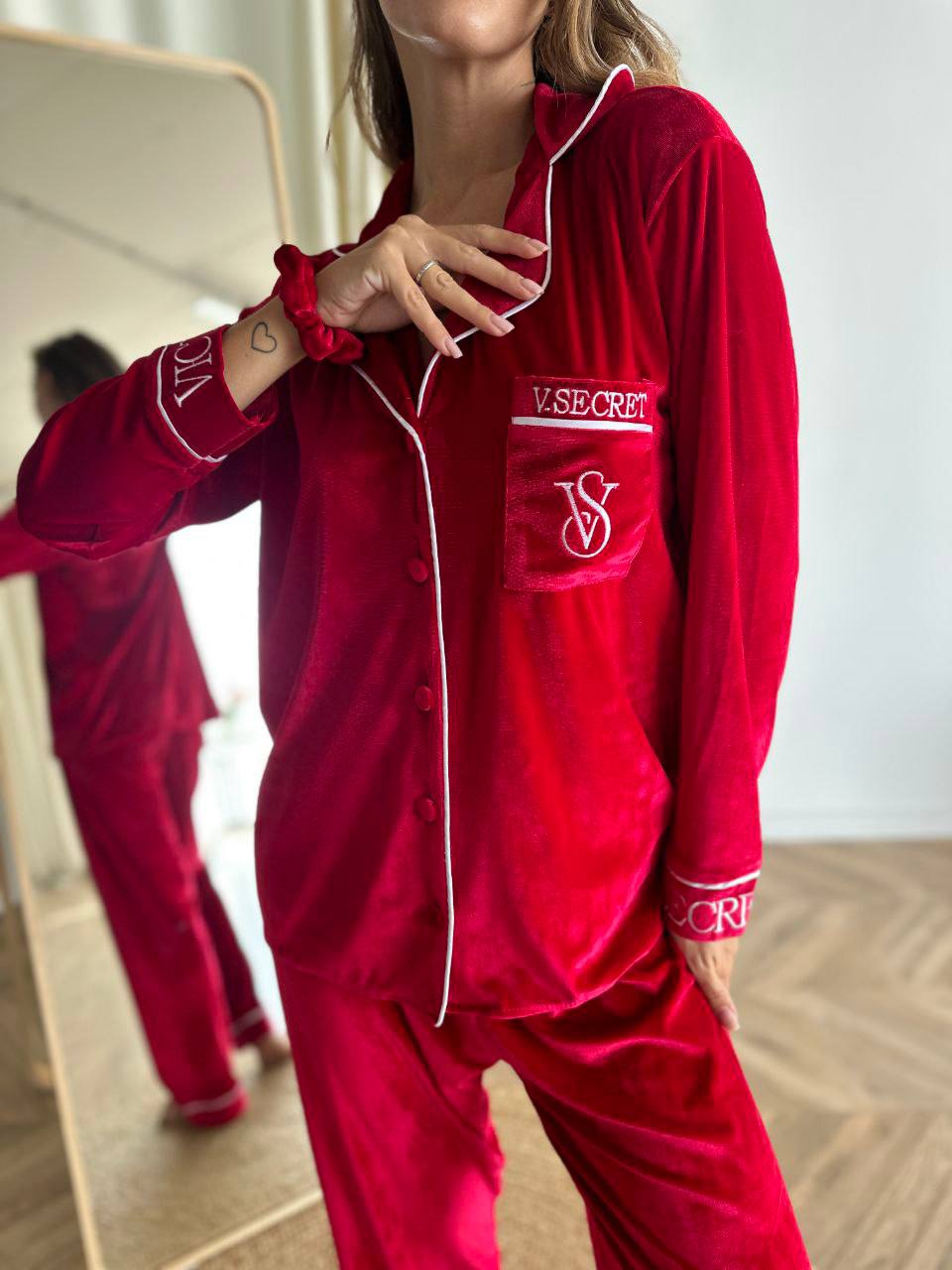 Victoria's Secret Beli Lastikli Velvet Kadife 2 li Takım (Toka Hediyeli)