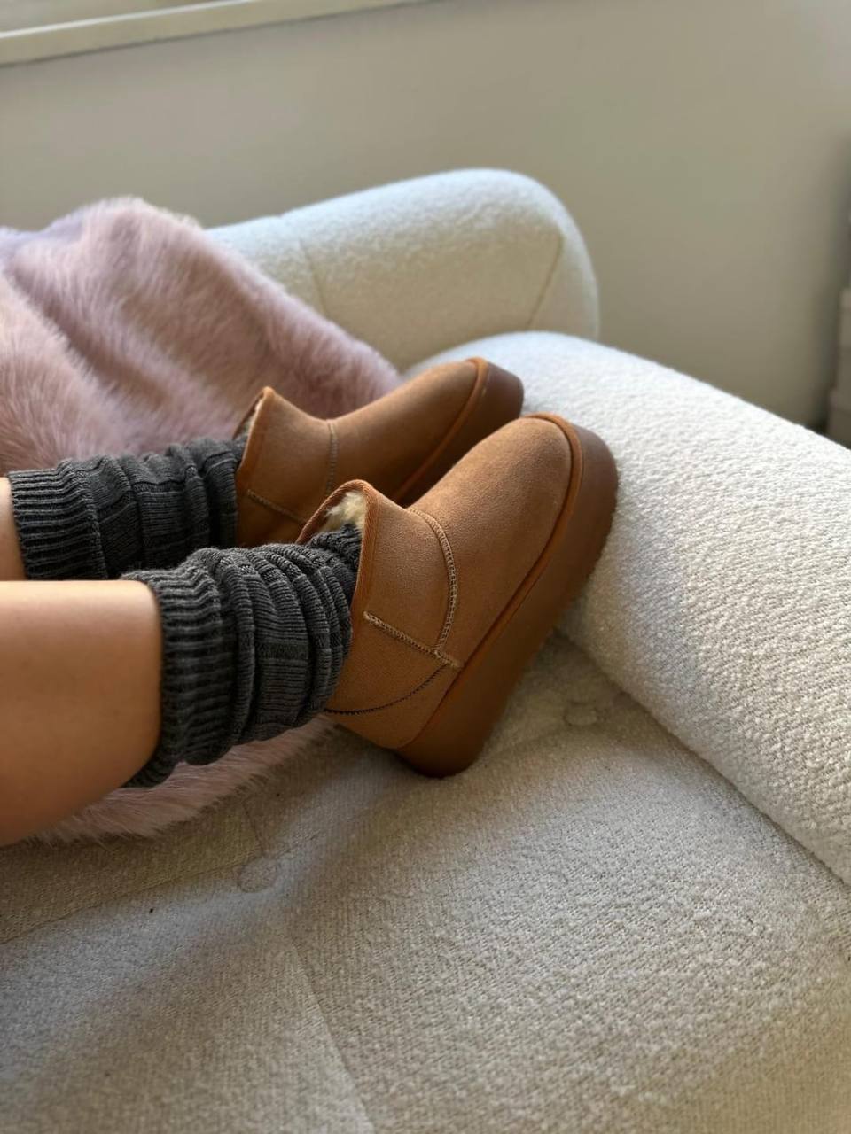 İthal Ugg Yazı Baskılı  Bot