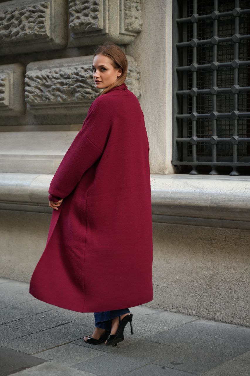 Uzun Hırka (Boy 130 cm) Bordo