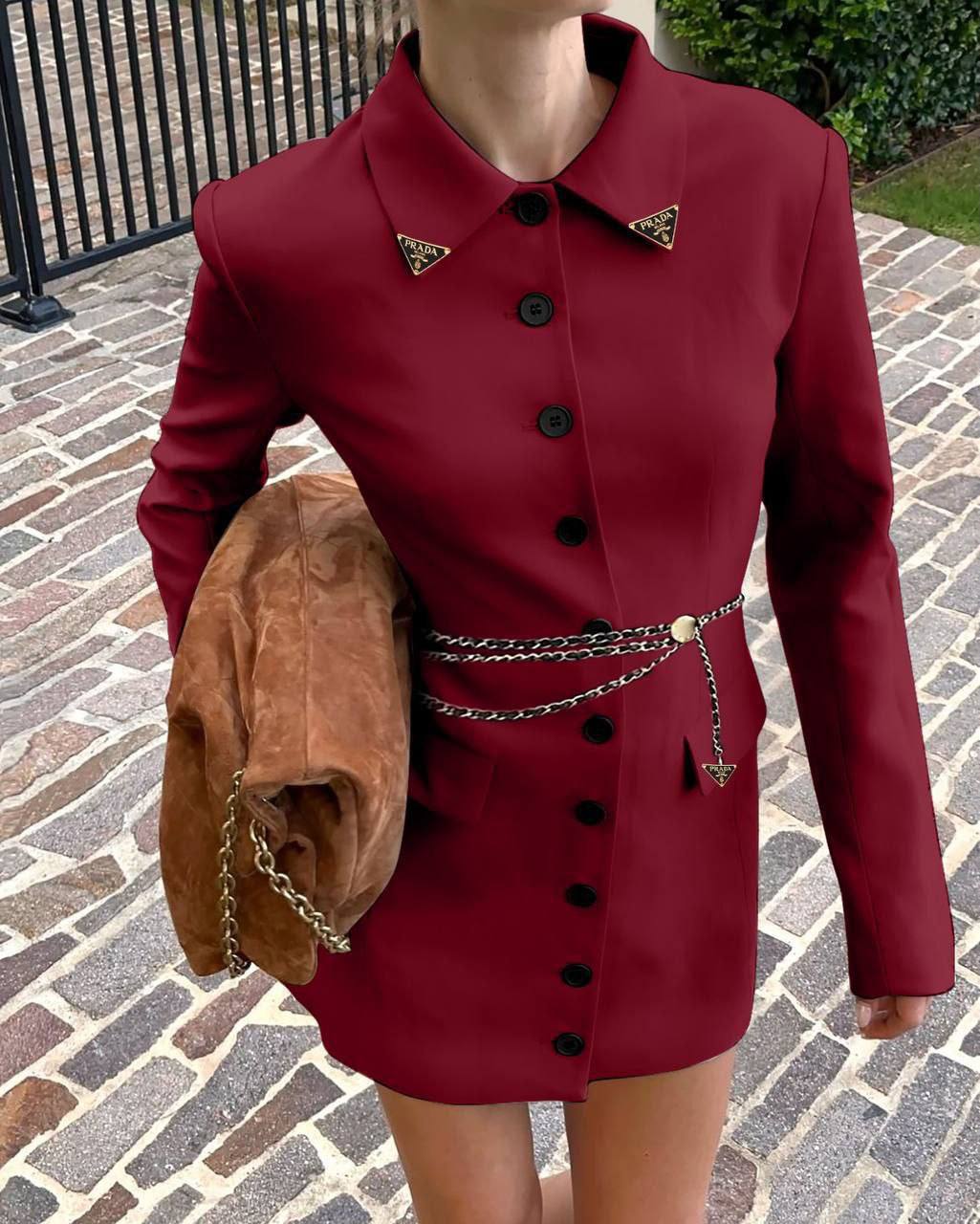 PRADA JACKET DRESS  ( Bordo)