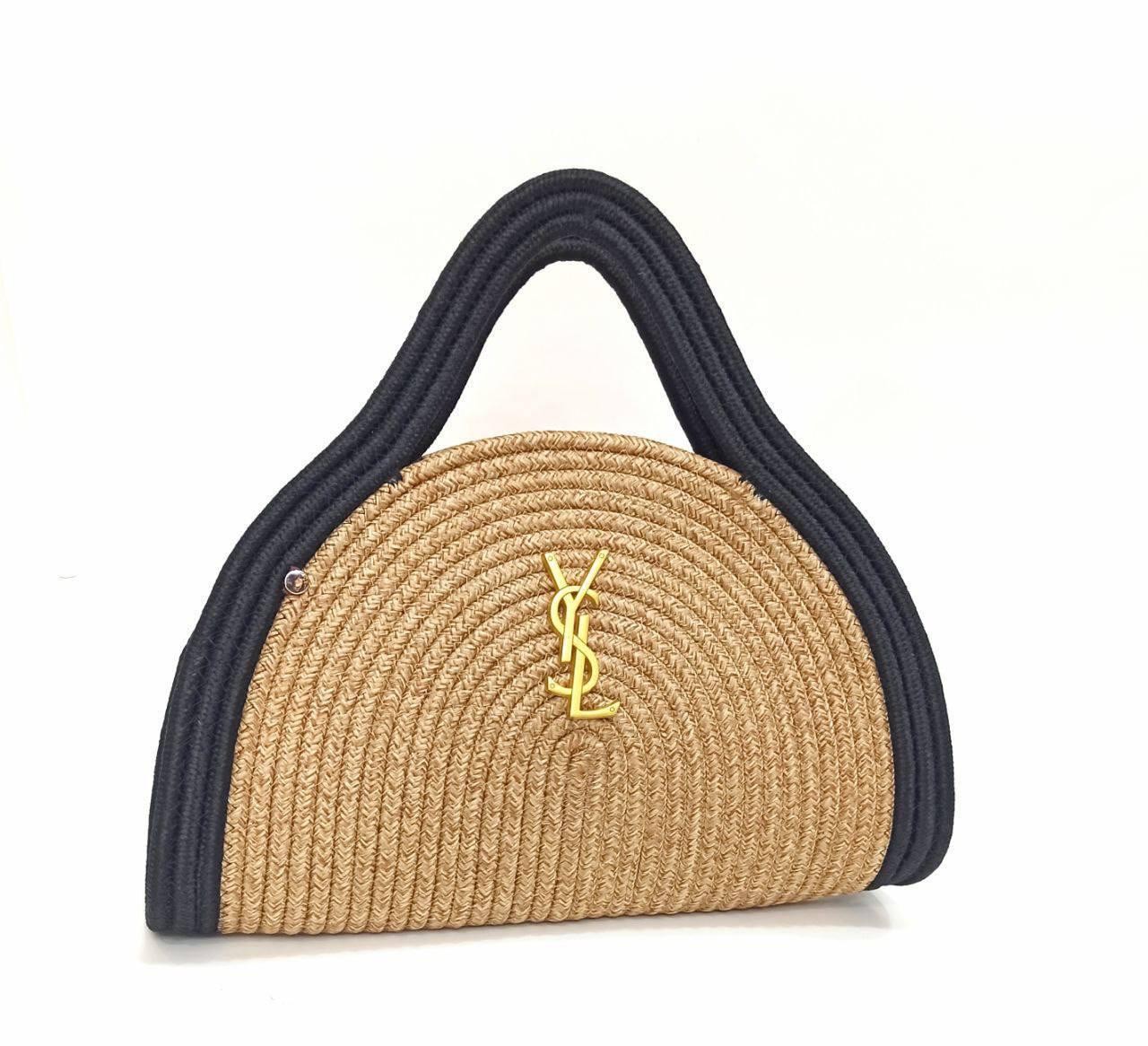 YSL  Hasır oval kuplu el çantası