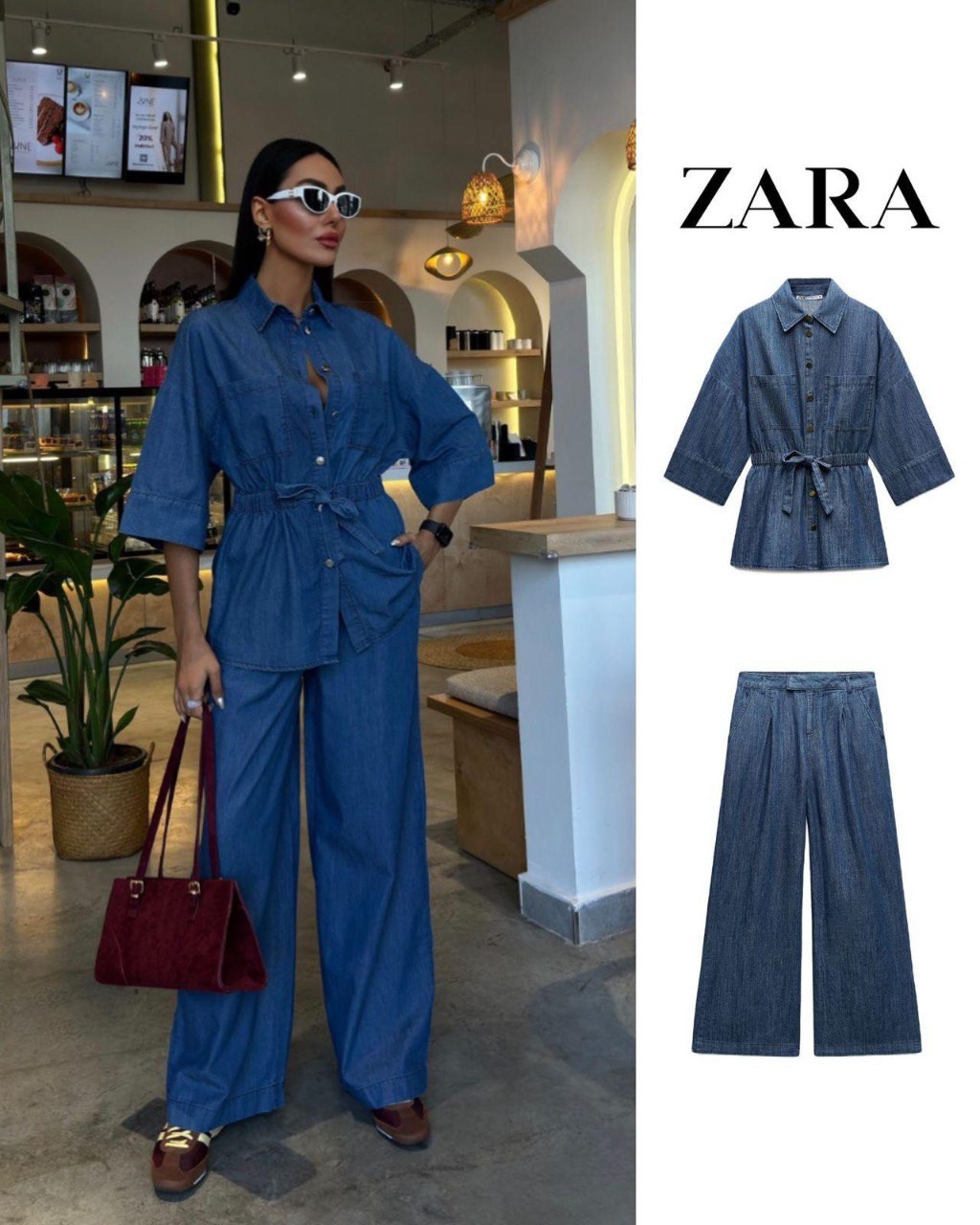 Zara Design Relaxed Tensel  İnce Kot Takım