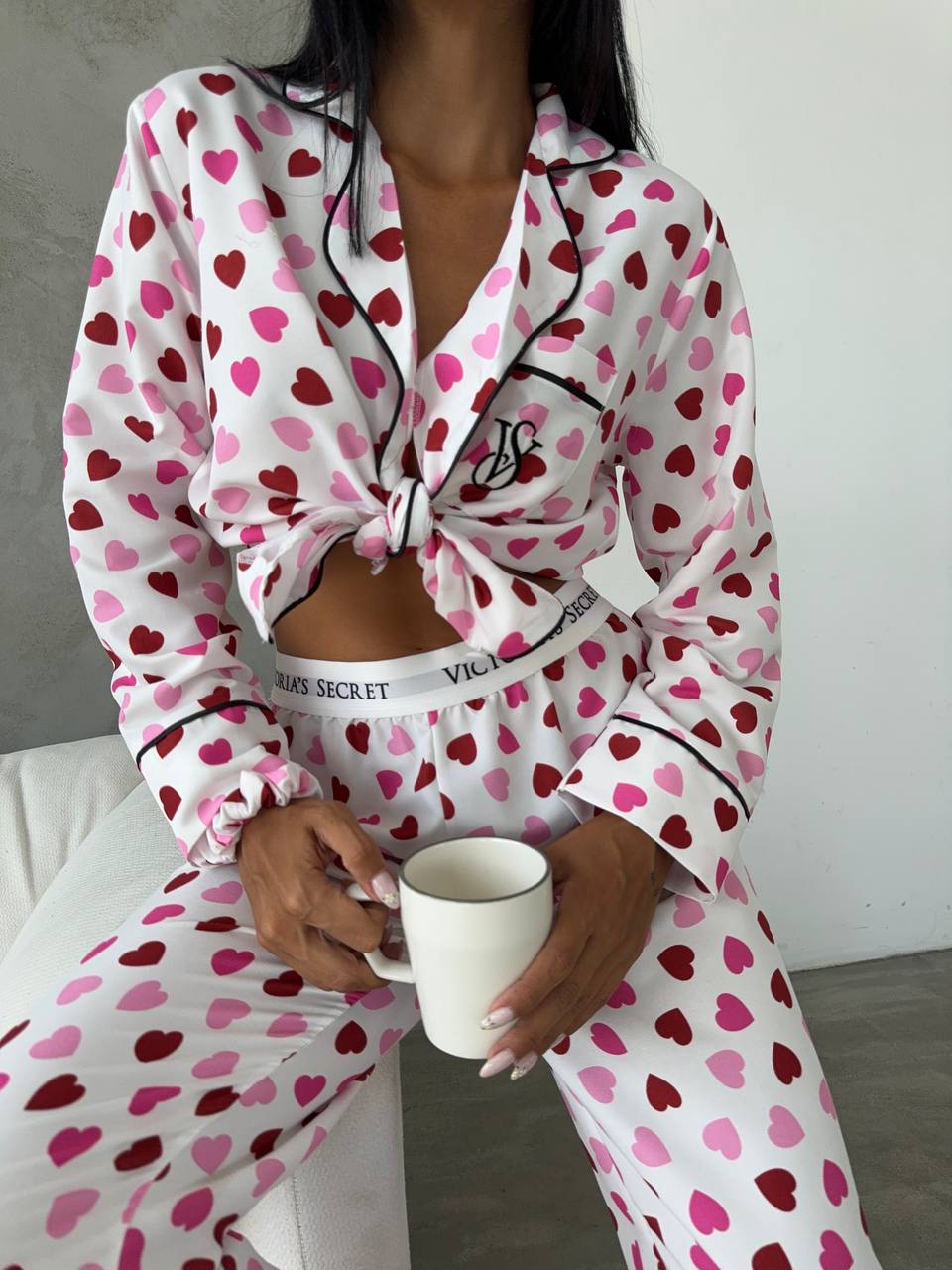 Victoria’s Secret Kalp Desenli Pijama Takımı Toka Hediyeli