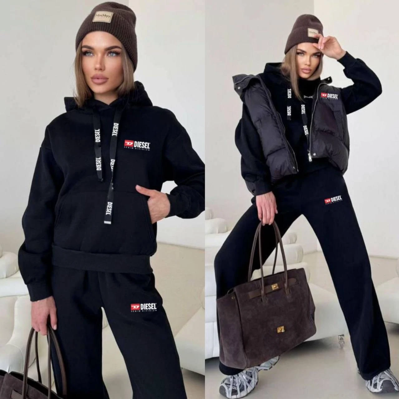 İTHAL DIESEL ŞİŞME YELEK  3İPLİK ŞARDONLU SPOR 3 lü TAKIM