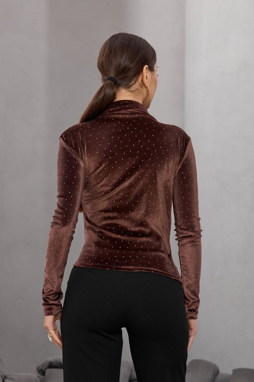 Kadife Taşlı Bluz