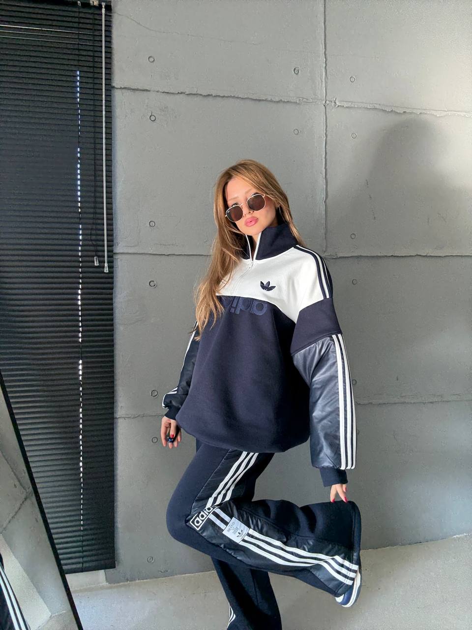 Adidas paraşüt kumaş detaylı ikili takım