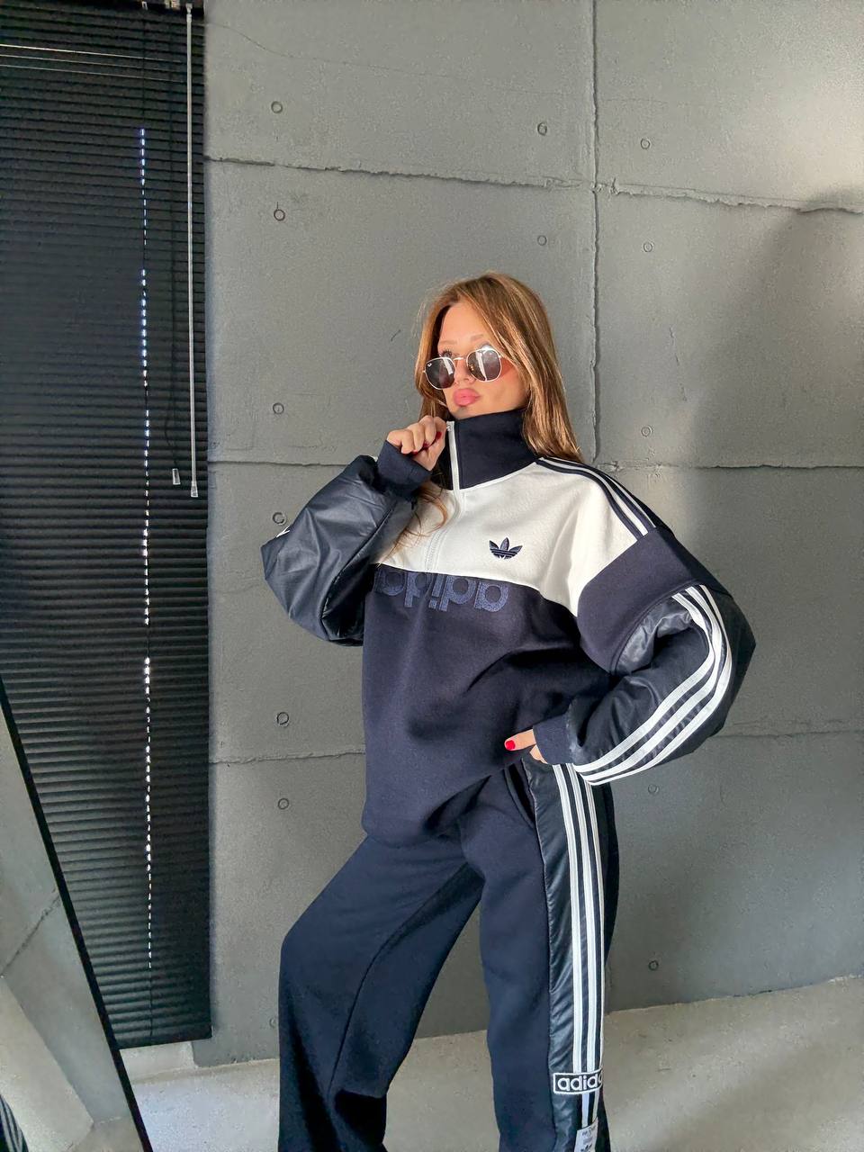 Adidas paraşüt kumaş detaylı ikili takım