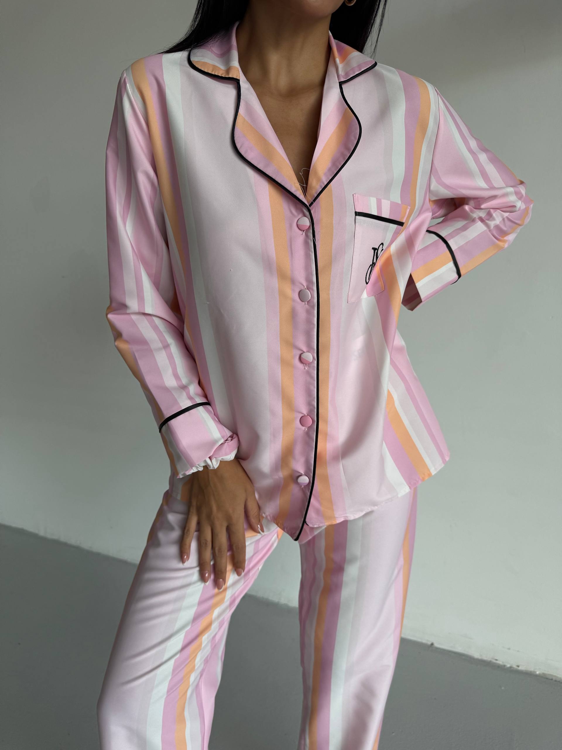 Victoria’s Secret,Boyuna Çizgili Pijama Takımı Toka Hediyeli