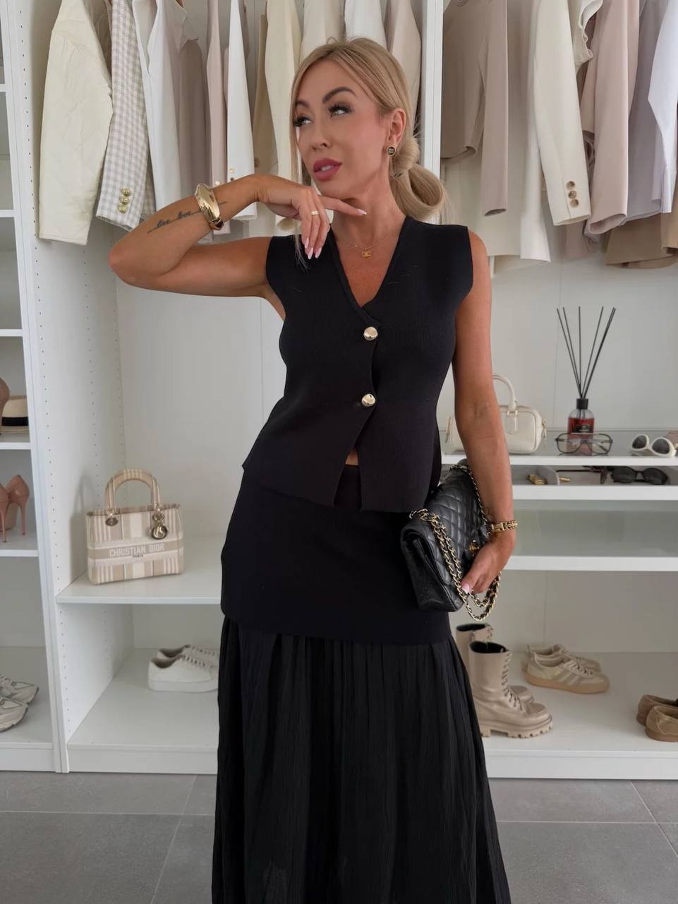 Zara Yeni Model Triko Pilise Detaylı Triko takım