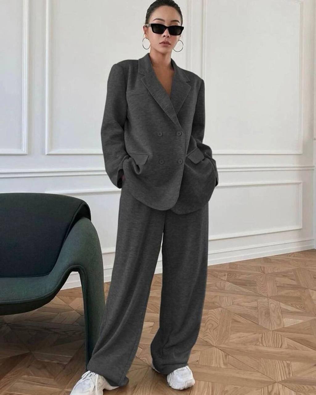 2 Pamuklu ithal iki iplik Takım Geniş Paça JOGGER Pantolon Ceket Takım 