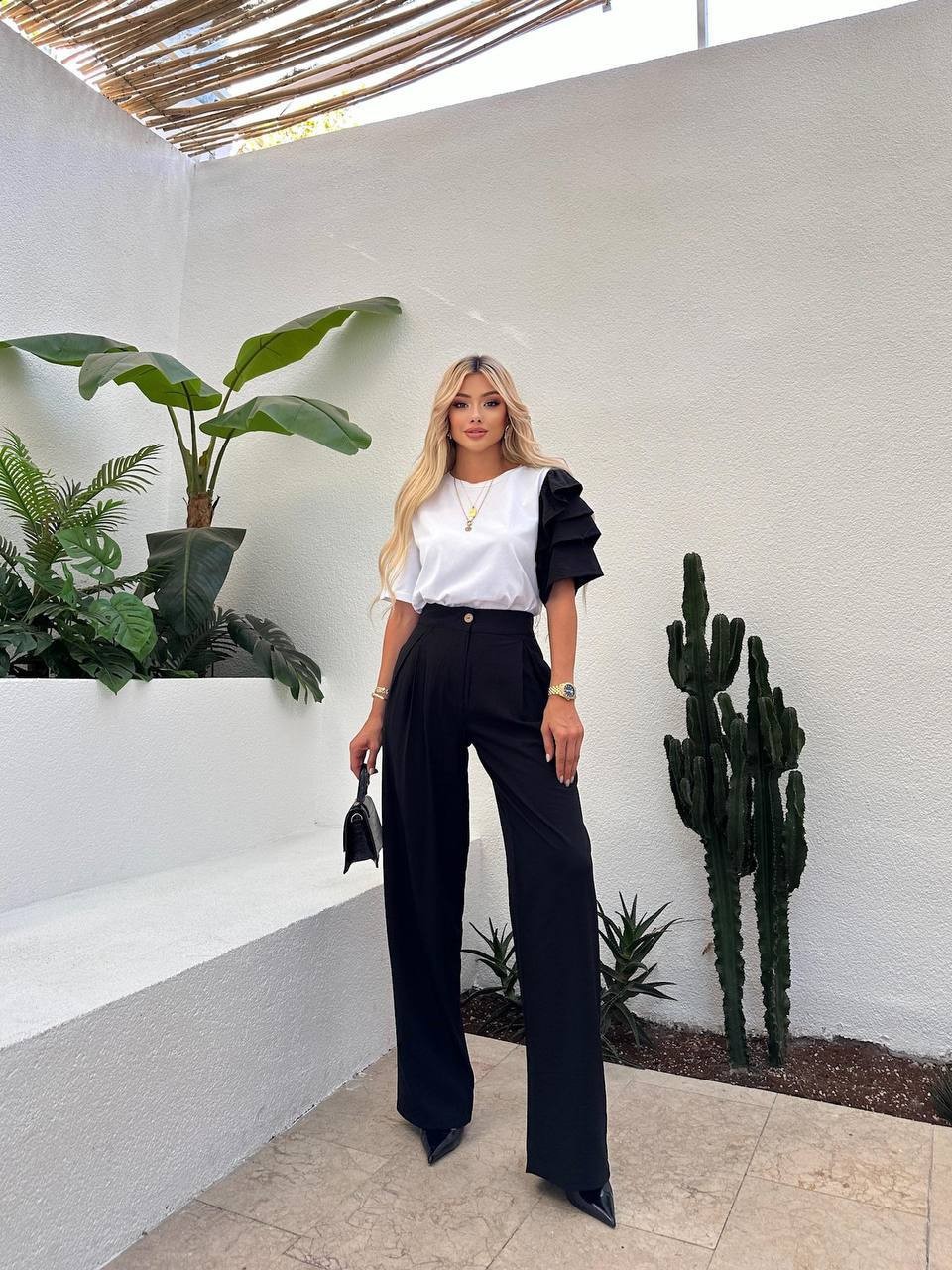 İthal Keten Airobin Kumaş Suprem Kumaş T shirtte Detaylı İkilİ  Takım