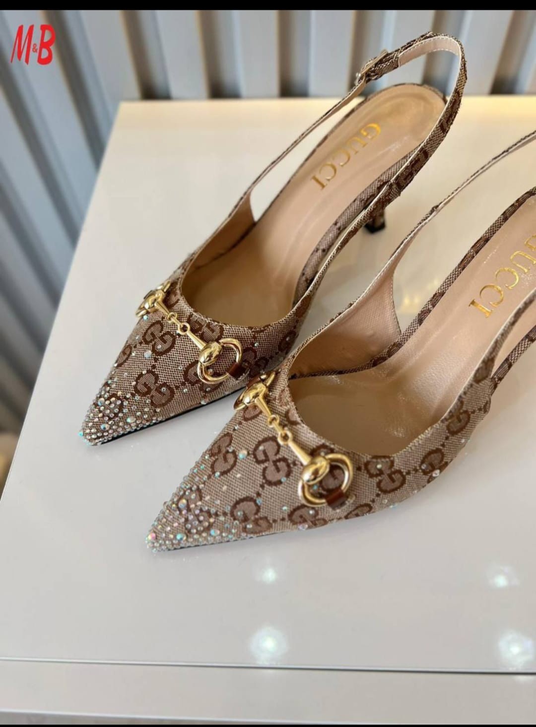 Gucci İthal taşlı topuklu ayakkabı
