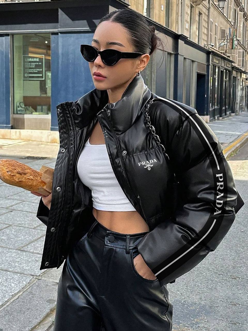 Prada İthal  Deri Şişme Mont