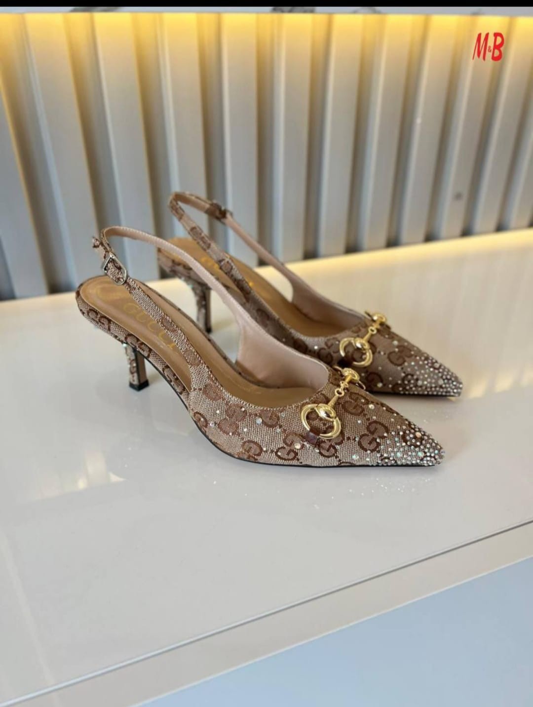 Gucci İthal taşlı topuklu ayakkabı