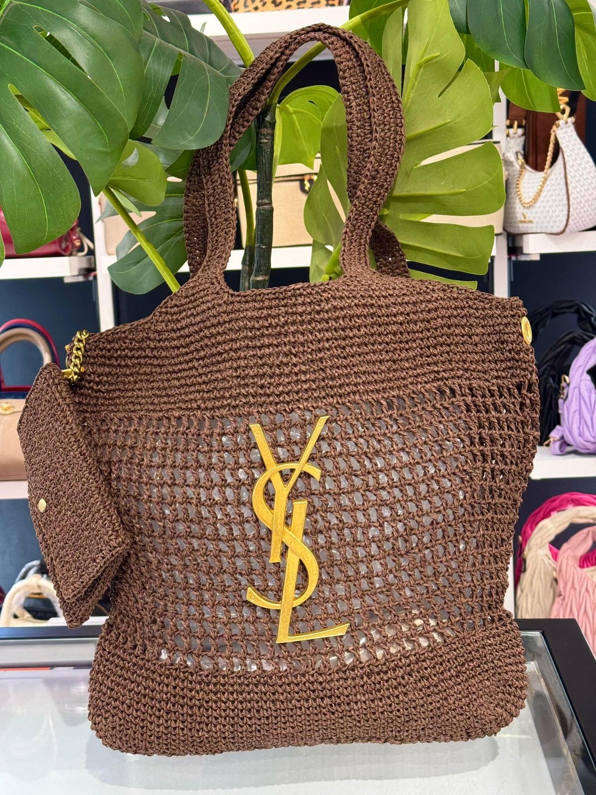 YSL El  Örgüsü Hasır Çanta