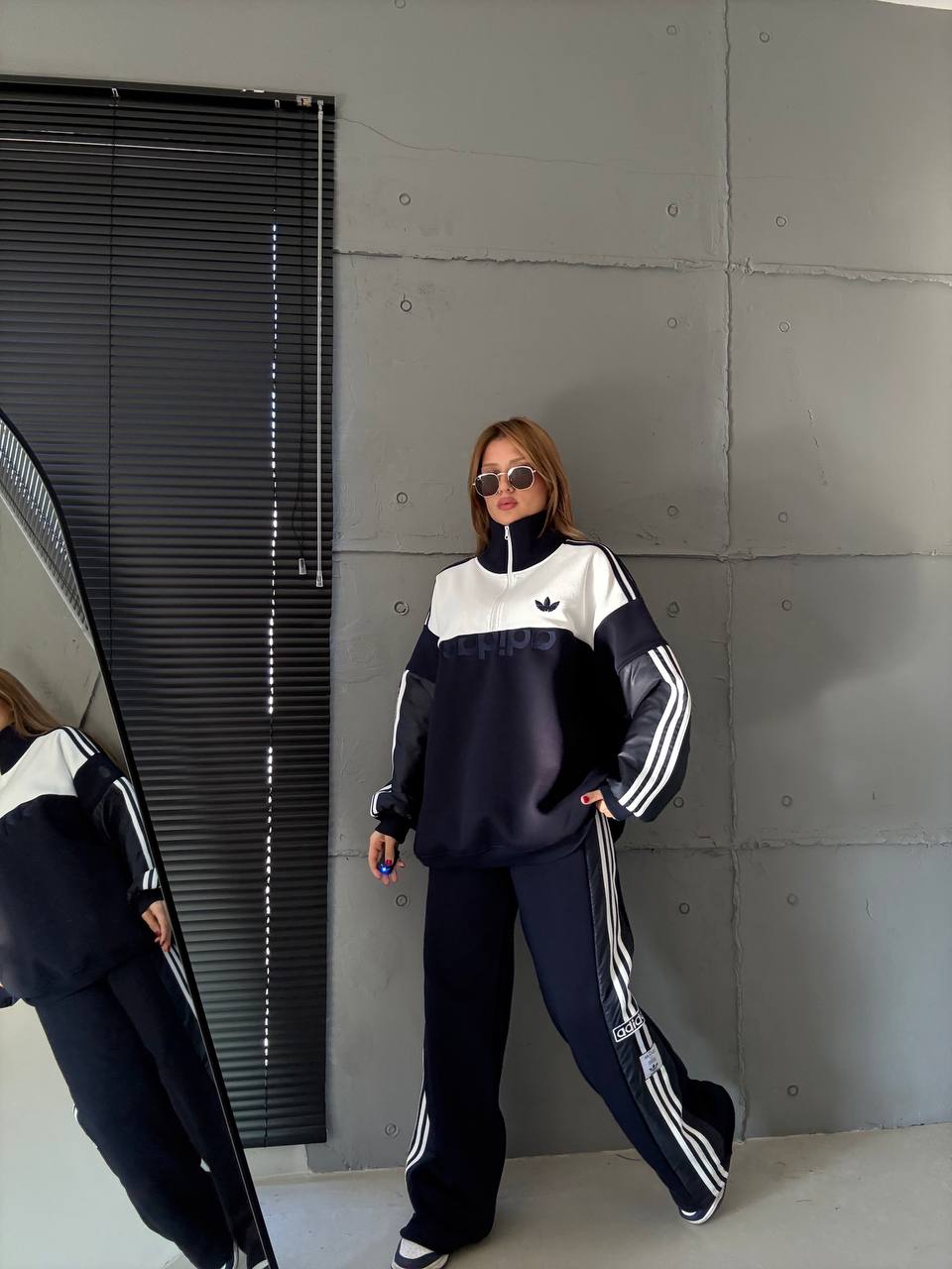 Adidas paraşüt kumaş detaylı ikili takım