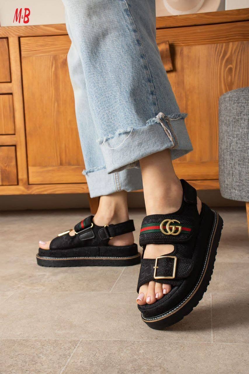 GUCCİ Desenli İthal Sandalet Ayakkabı