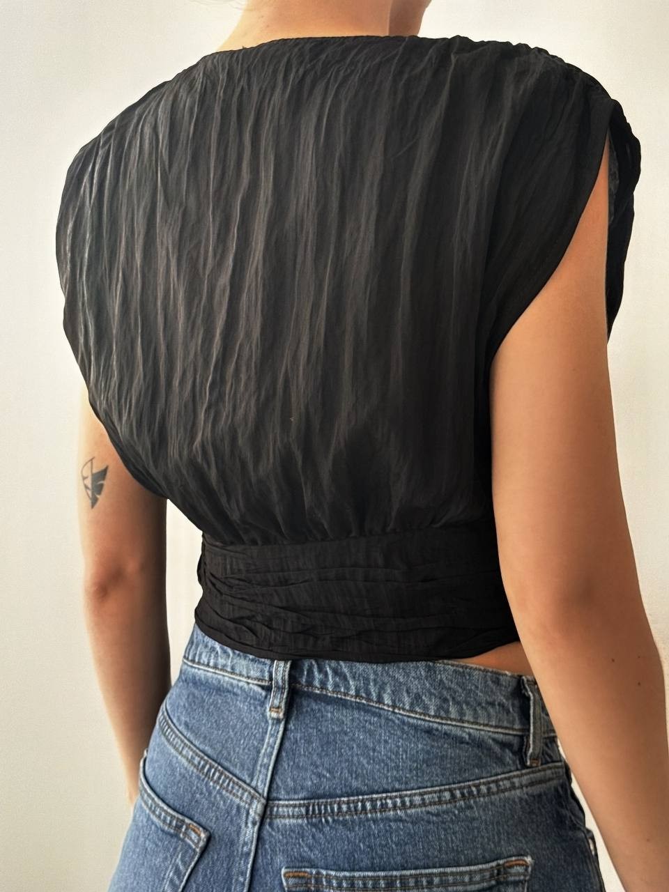 Kruvaze Düğmeli Crop
