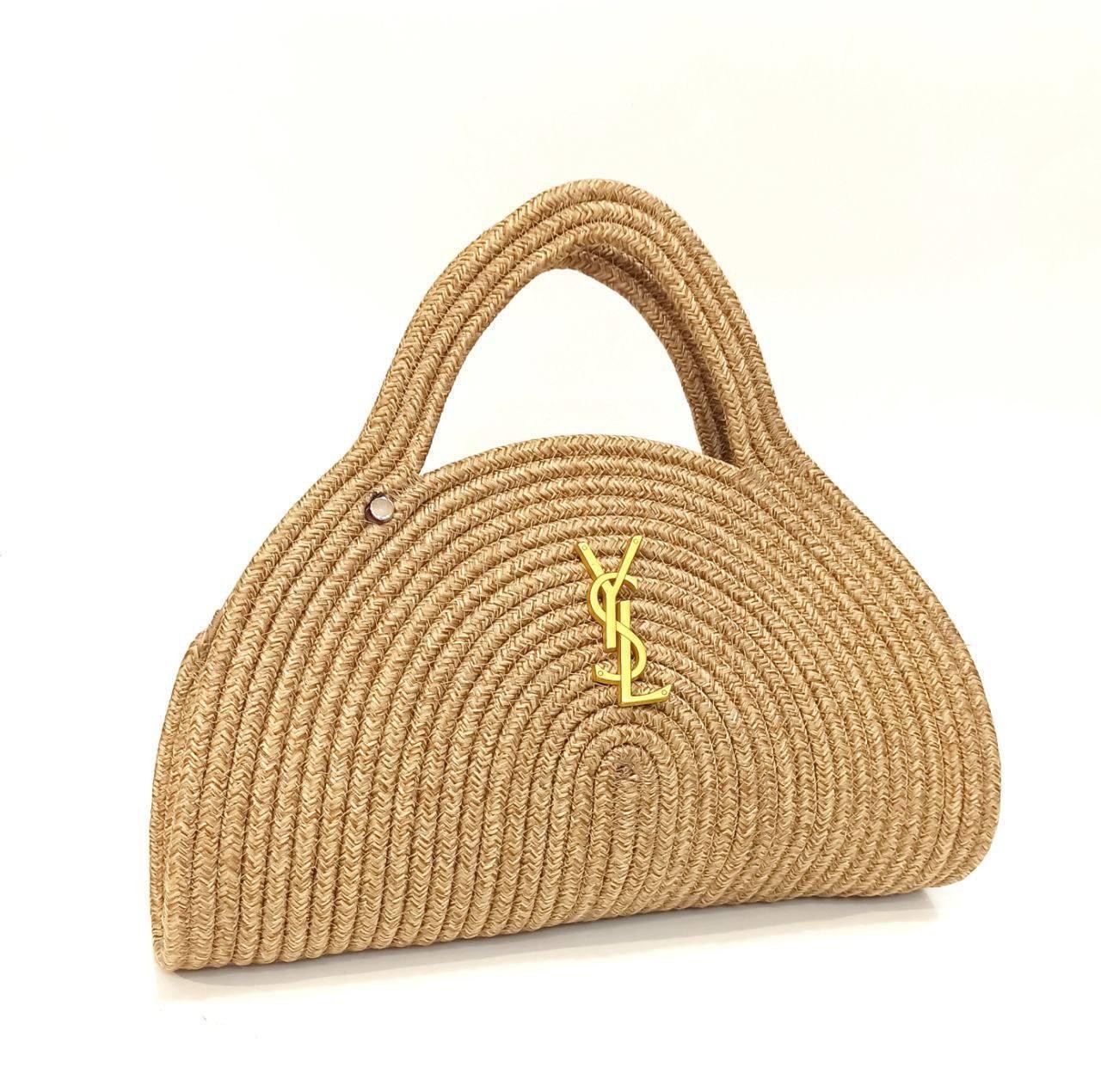 YSL  Hasır oval kuplu el çantası